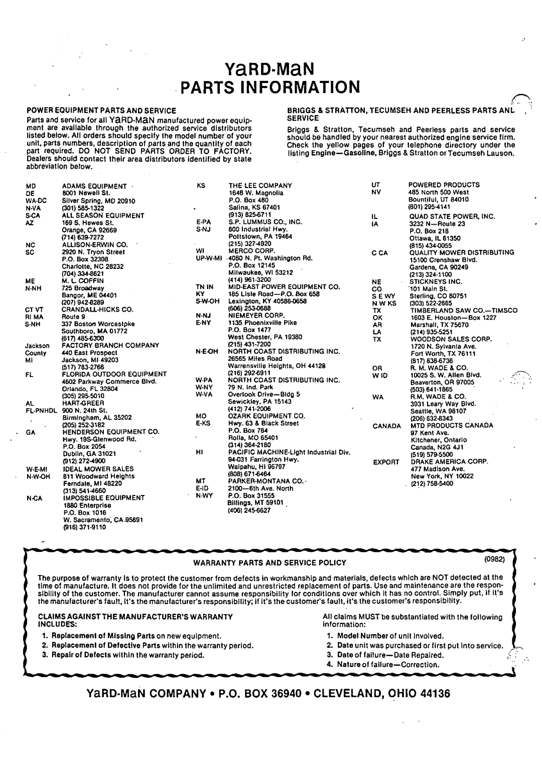 Bolens 13699U manual 