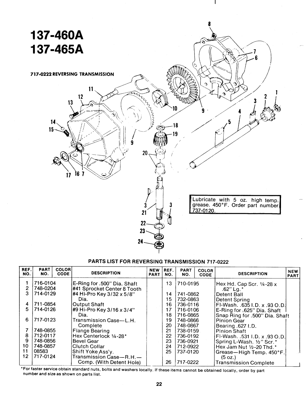 Bolens 137-460A, 137-645-300, 137-465A, 137-460-300 manual 