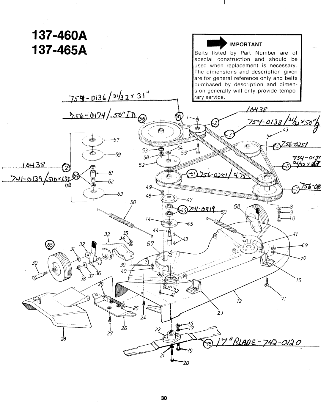 Bolens 137-460A, 137-645-300, 137-465A, 137-460-300 manual 