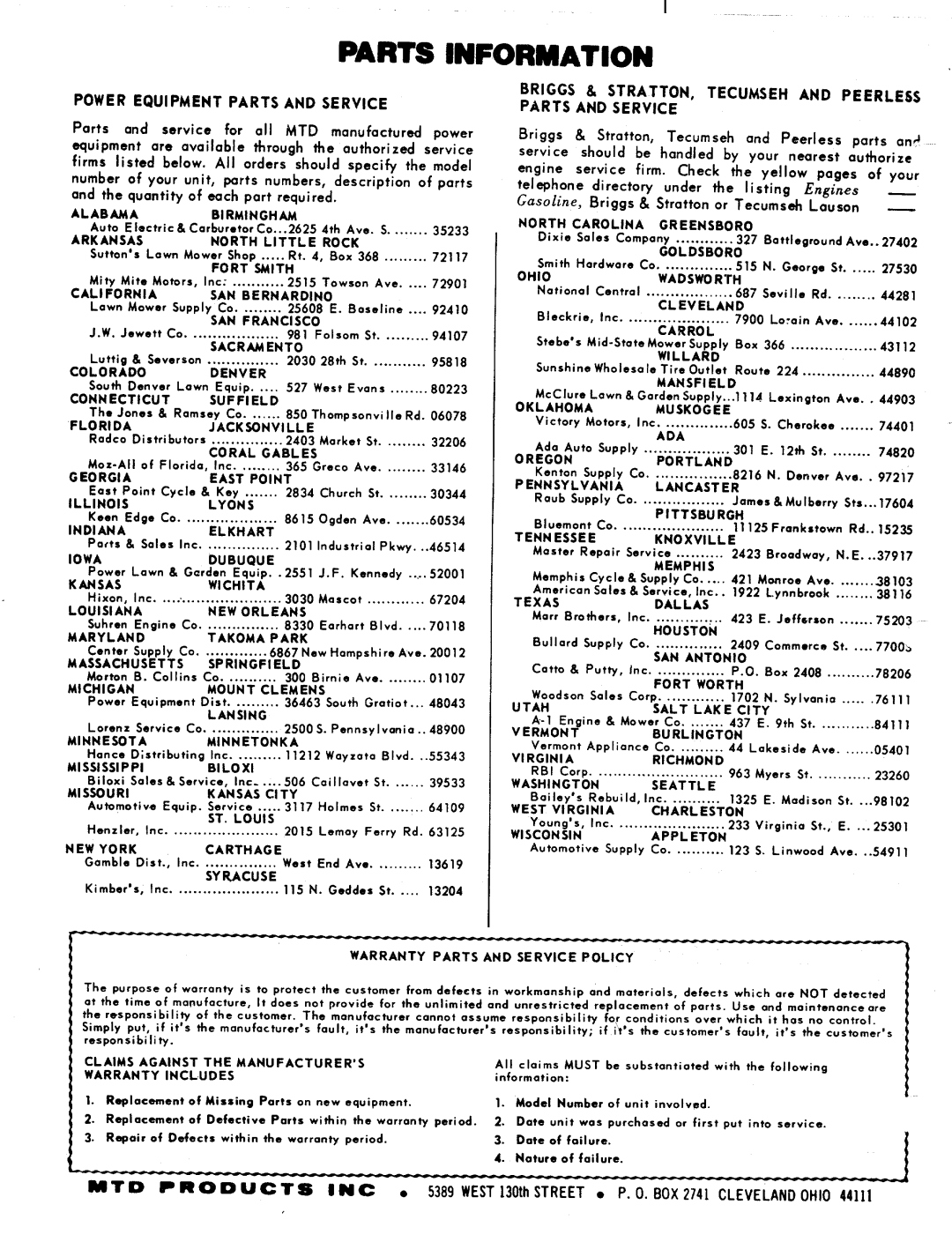 Bolens 137-645-300, 137-465A, 137-460A, 137-460-300 manual 