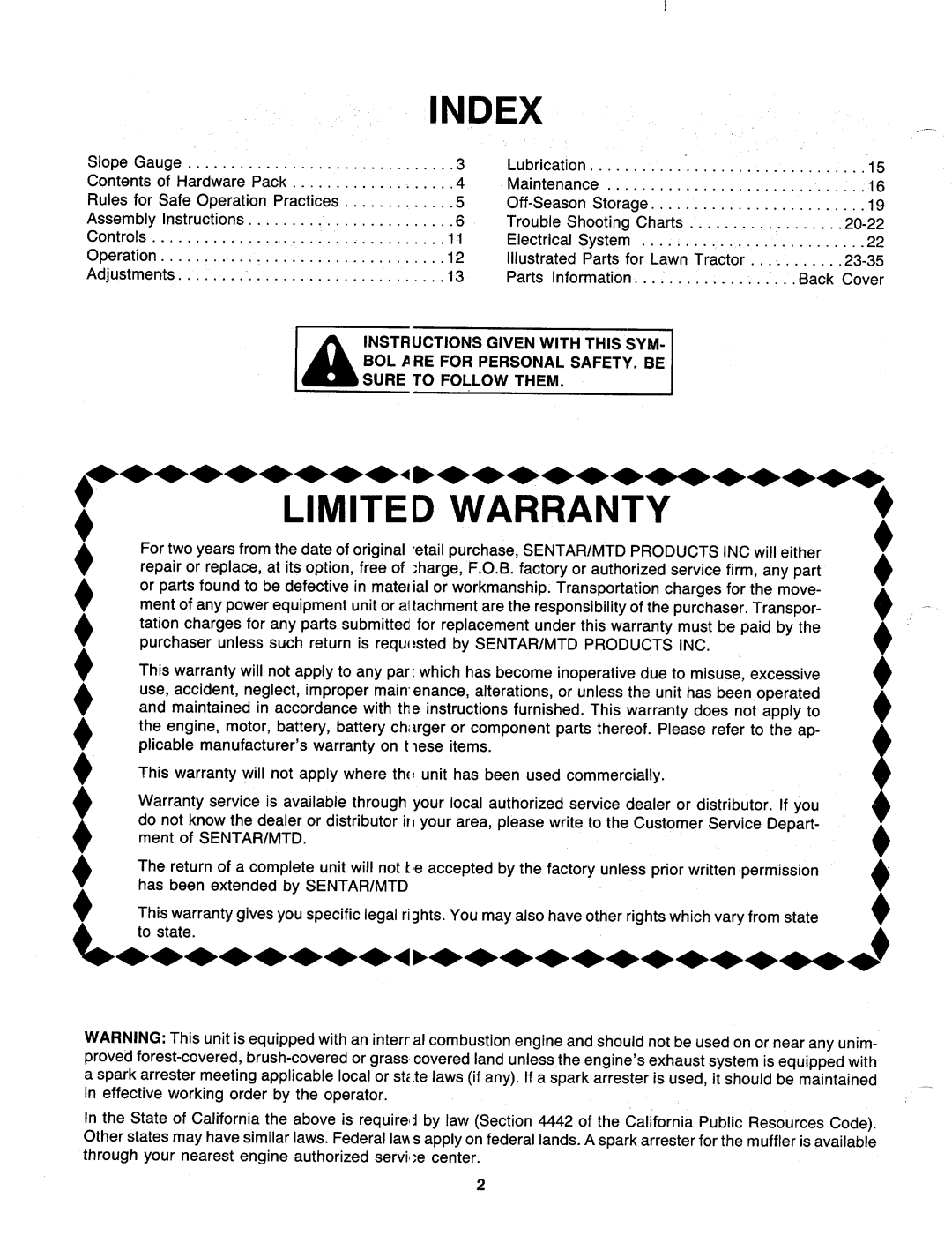 Bolens 138-784-401 manual 