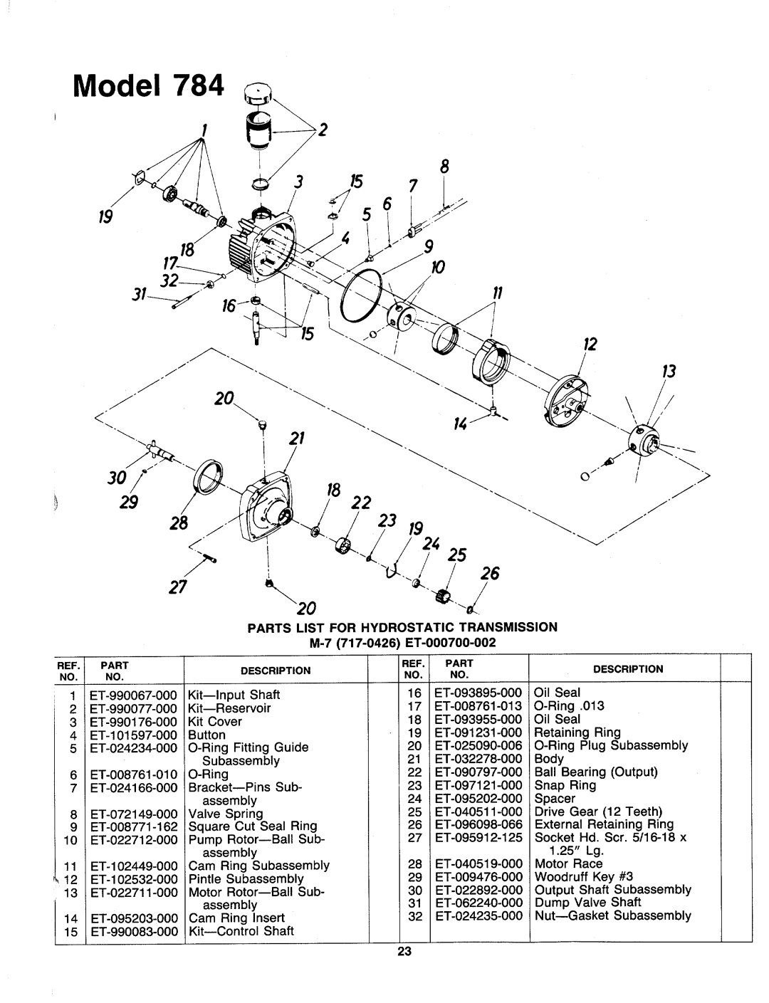 Bolens 138-784-401 manual 