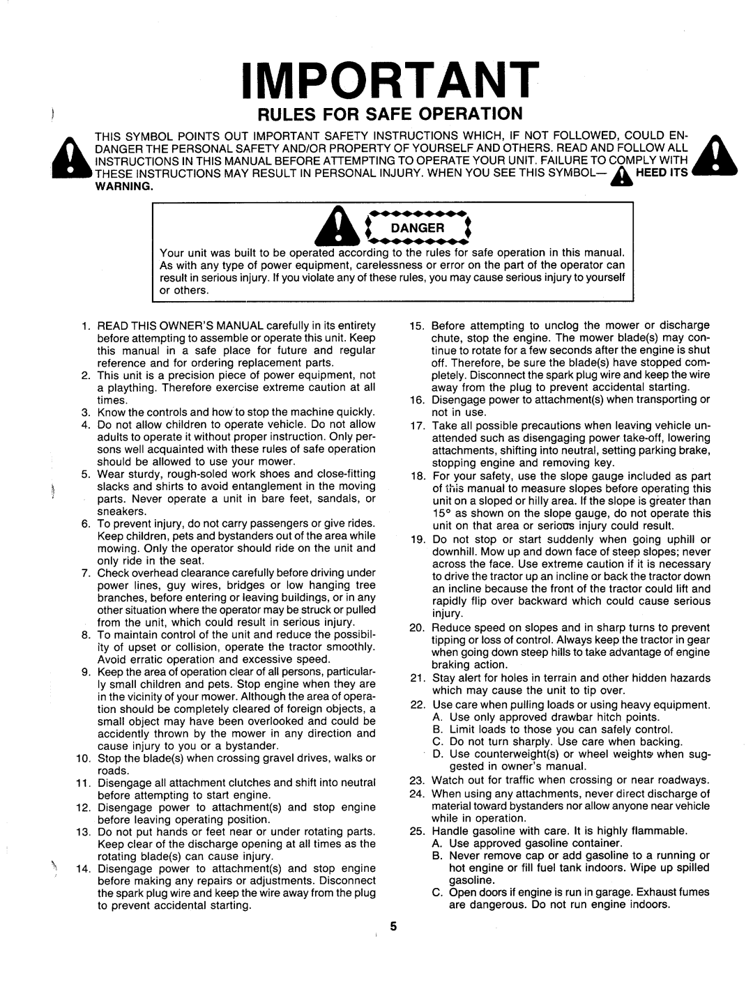 Bolens 138-784-401 manual 