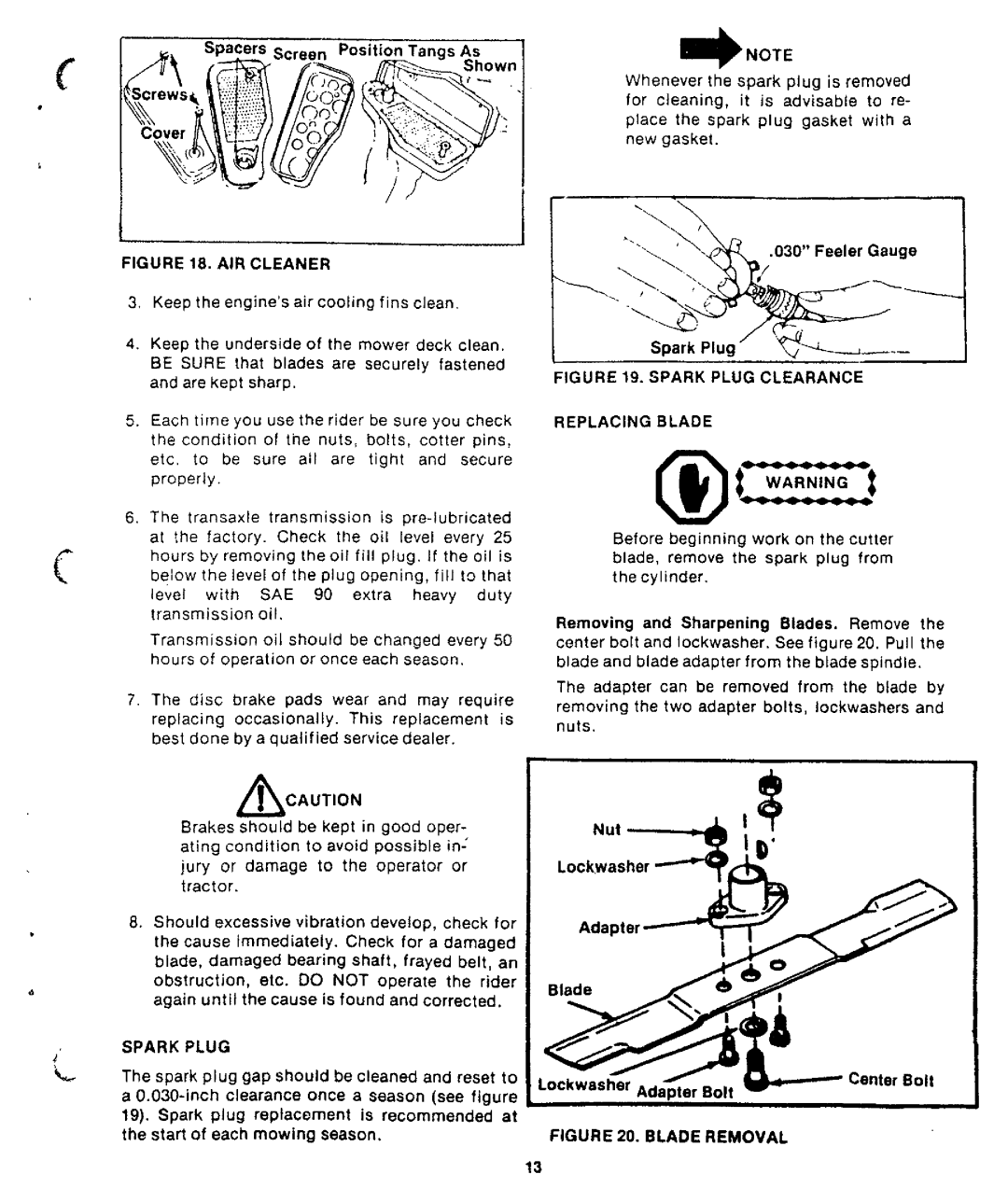 Bolens 13875-9, 13885-9 manual 