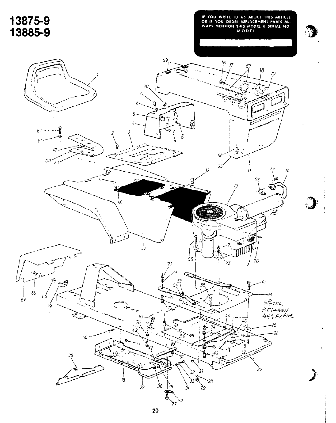 Bolens 13885-9, 13875-9 manual 