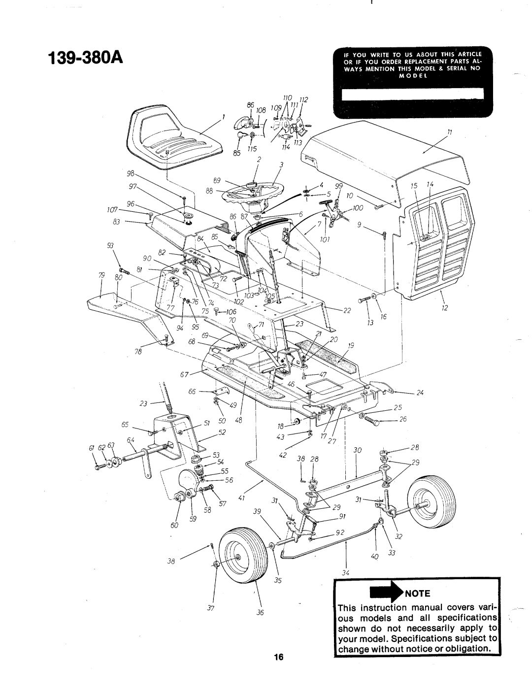 Bolens 139-380A manual 