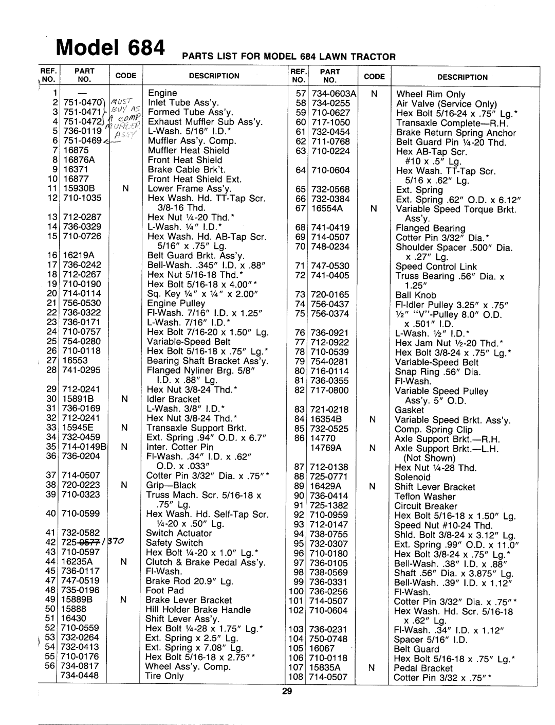 Bolens 139-684-401 manual 