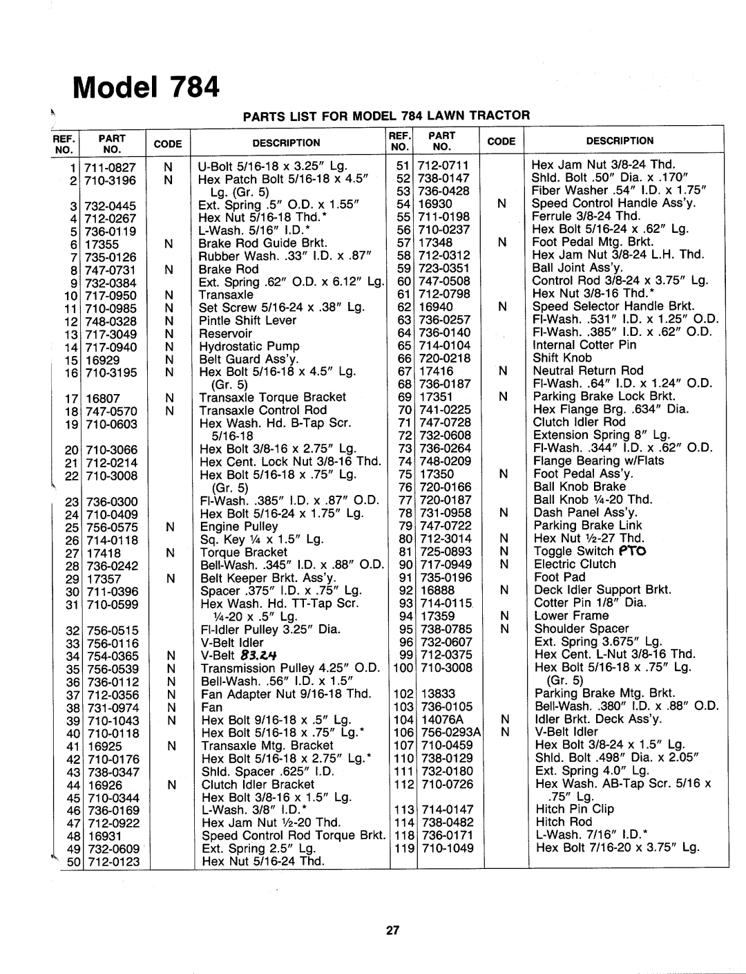 Bolens 139-784-401 manual 