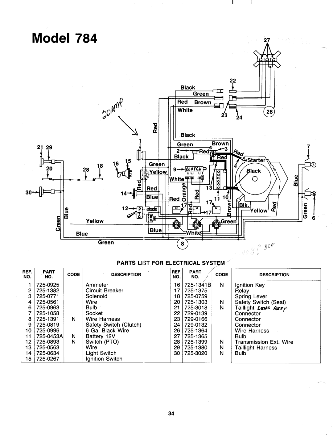 Bolens 139-784-401 manual 