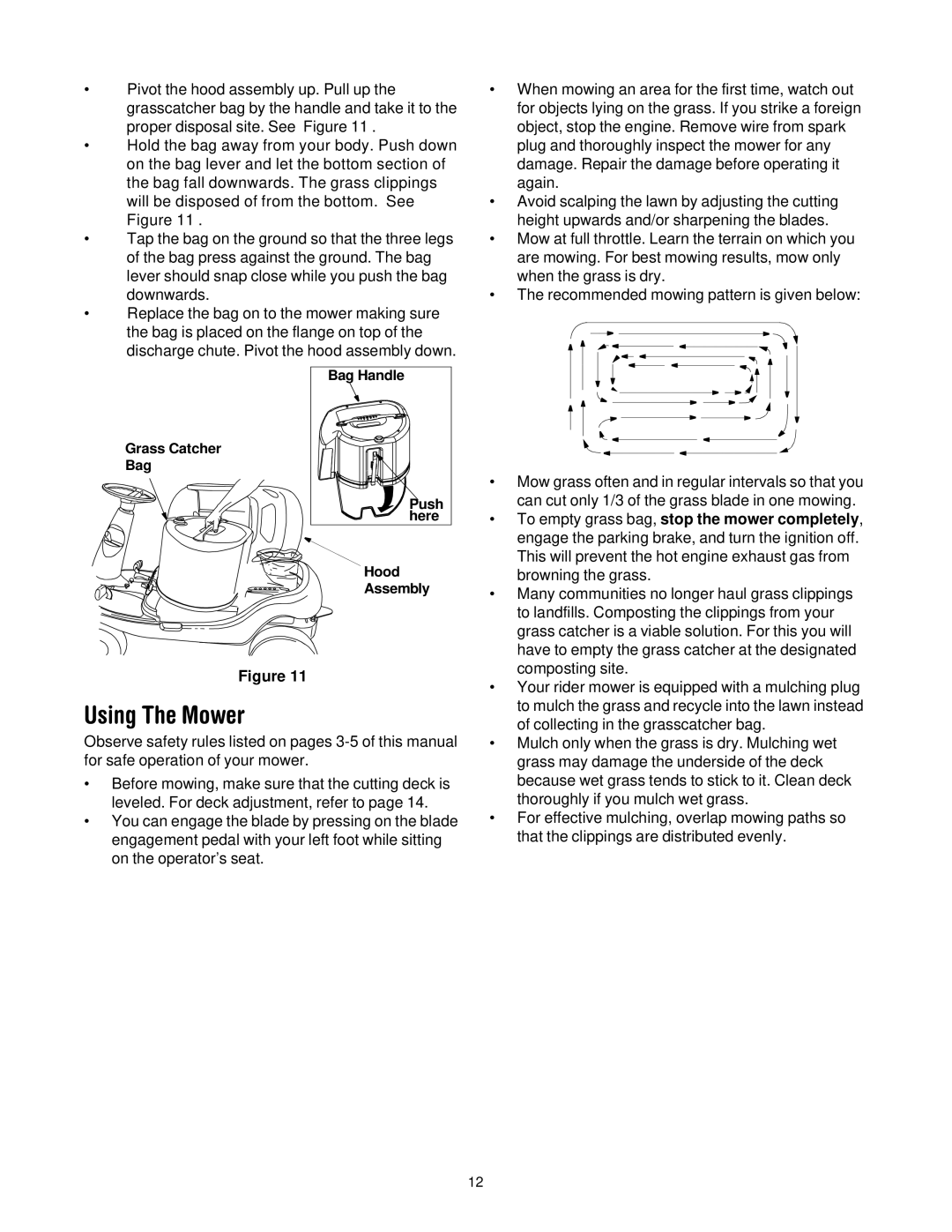 Bolens 13B-325-401 manual Using The Mower 