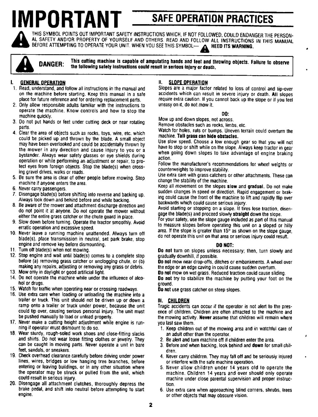 Bolens 143-998-190 manual 