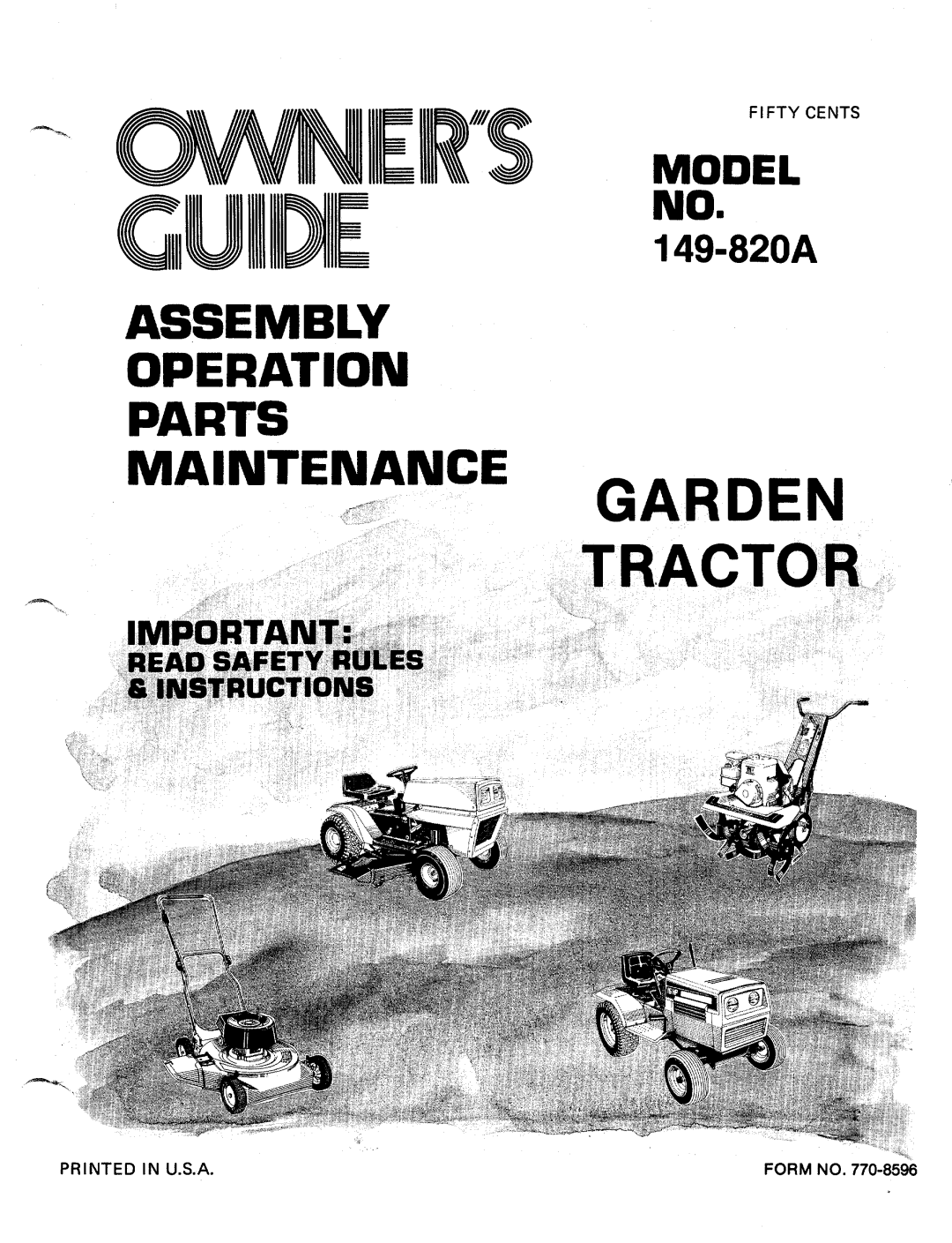 Bolens 149-820A manual 