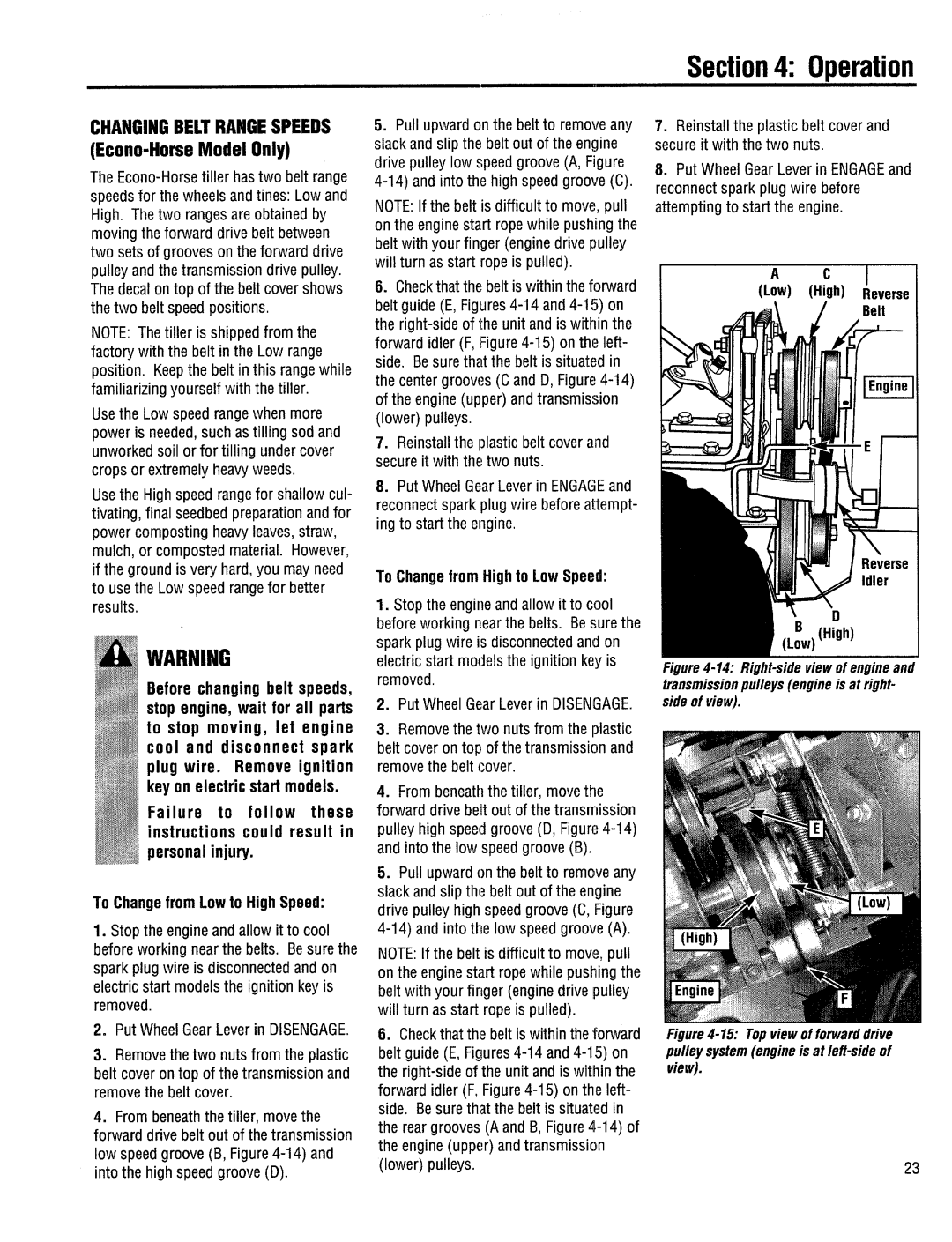 Bolens 12164, 15009, 12174, 15008 manual 