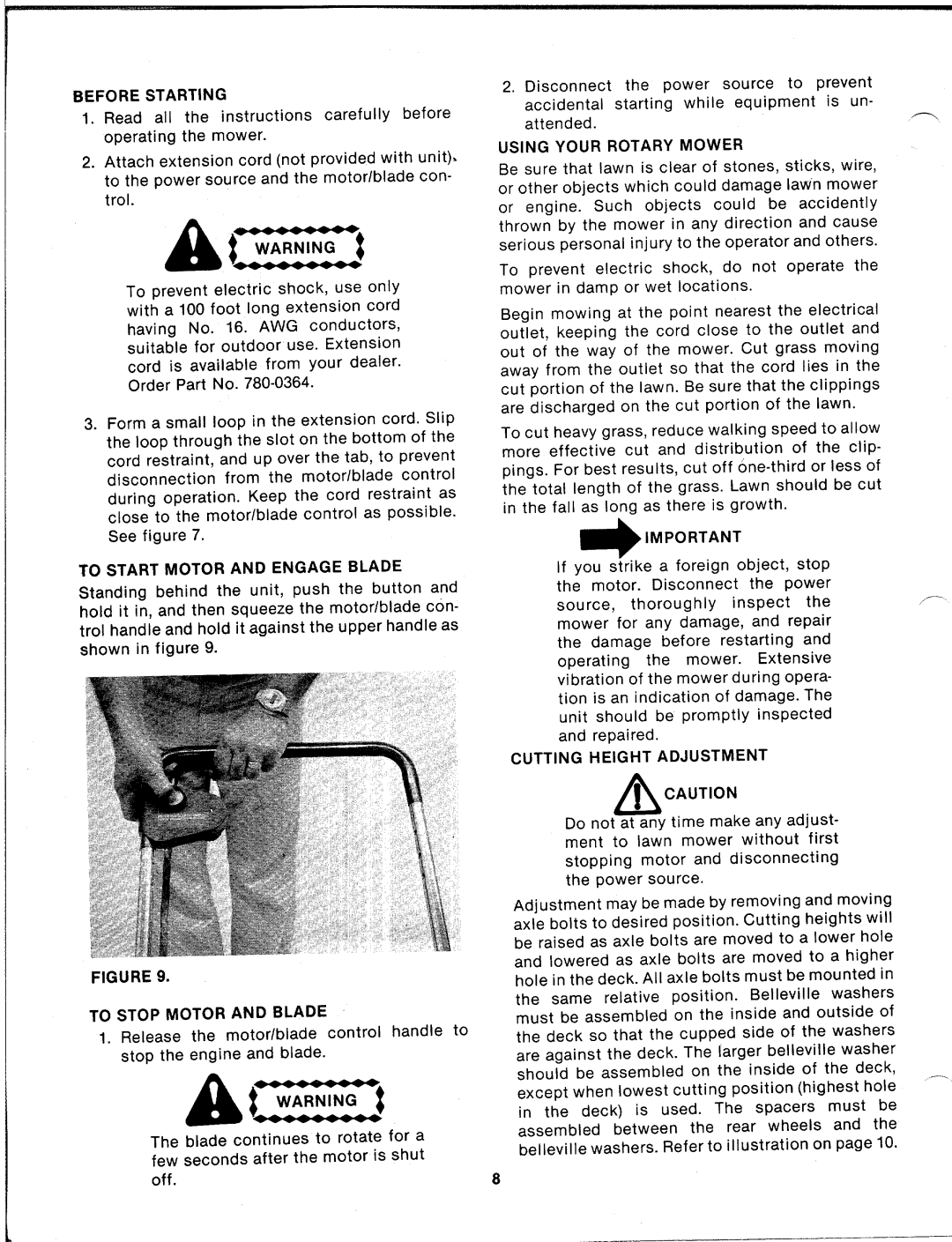 Bolens 82-0629, 18070S, 185-070-000 manual 