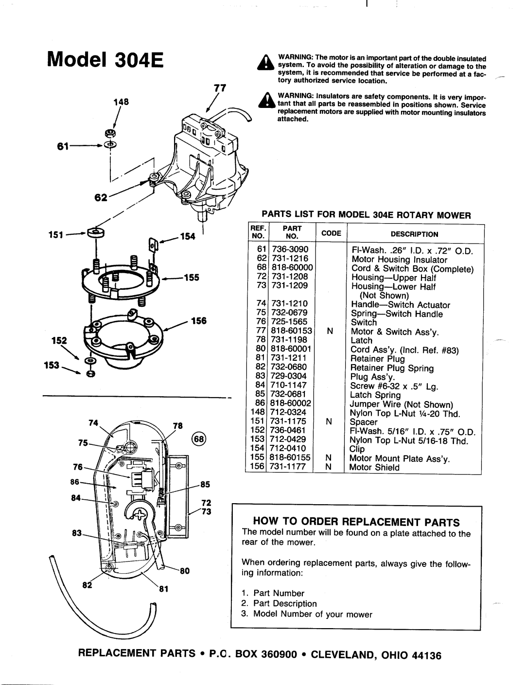 Bolens 181-304E000 manual 