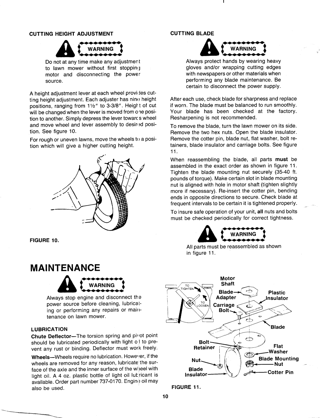 Bolens 189-421-000 manual 