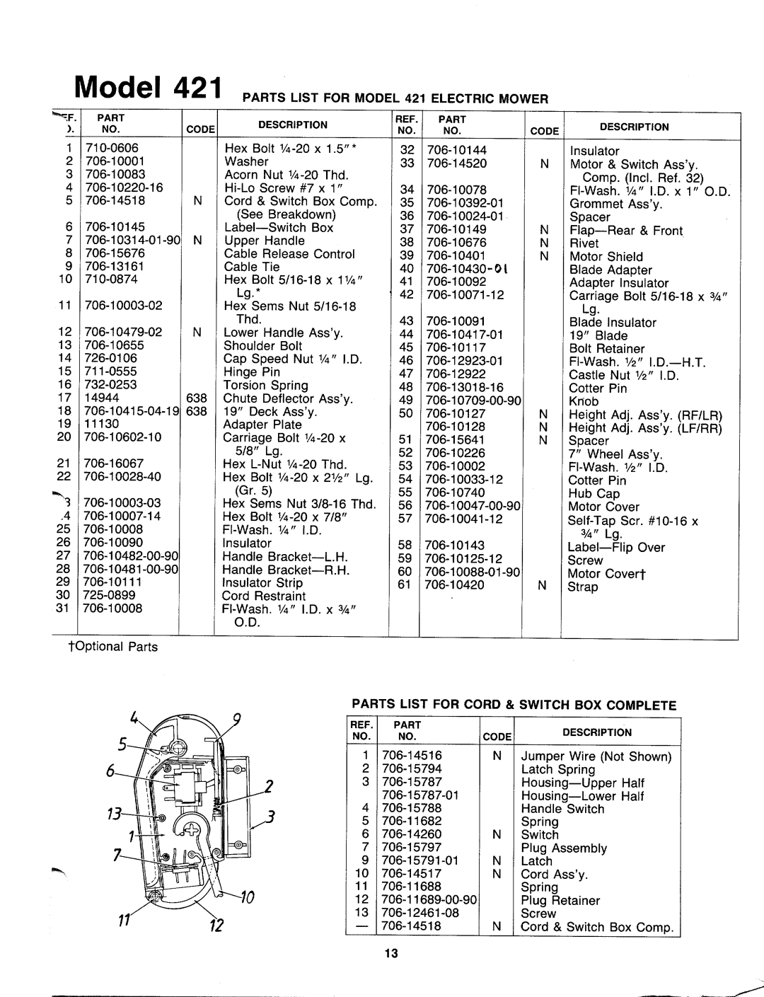 Bolens 189-421-000 manual 