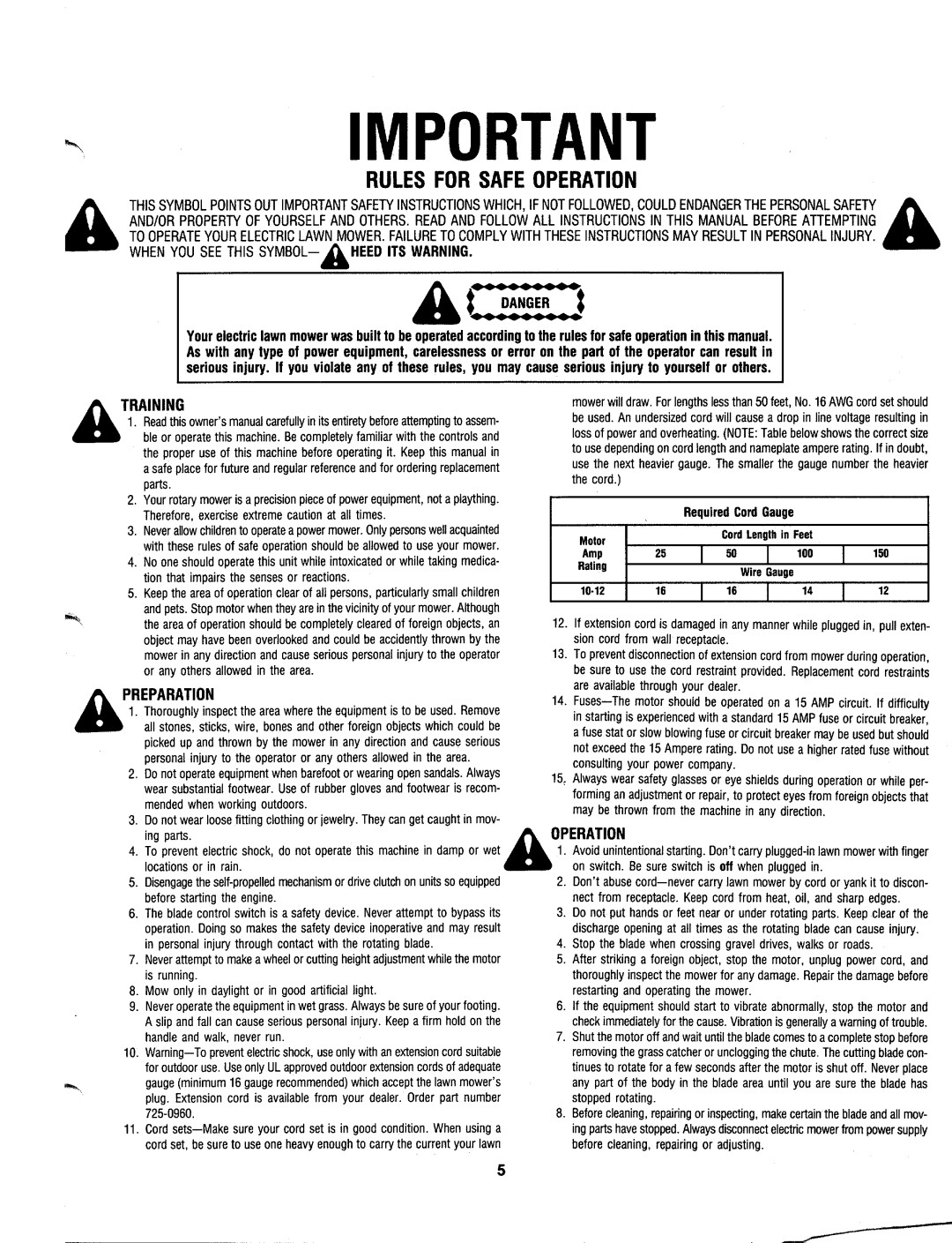 Bolens 189-421-000 manual 