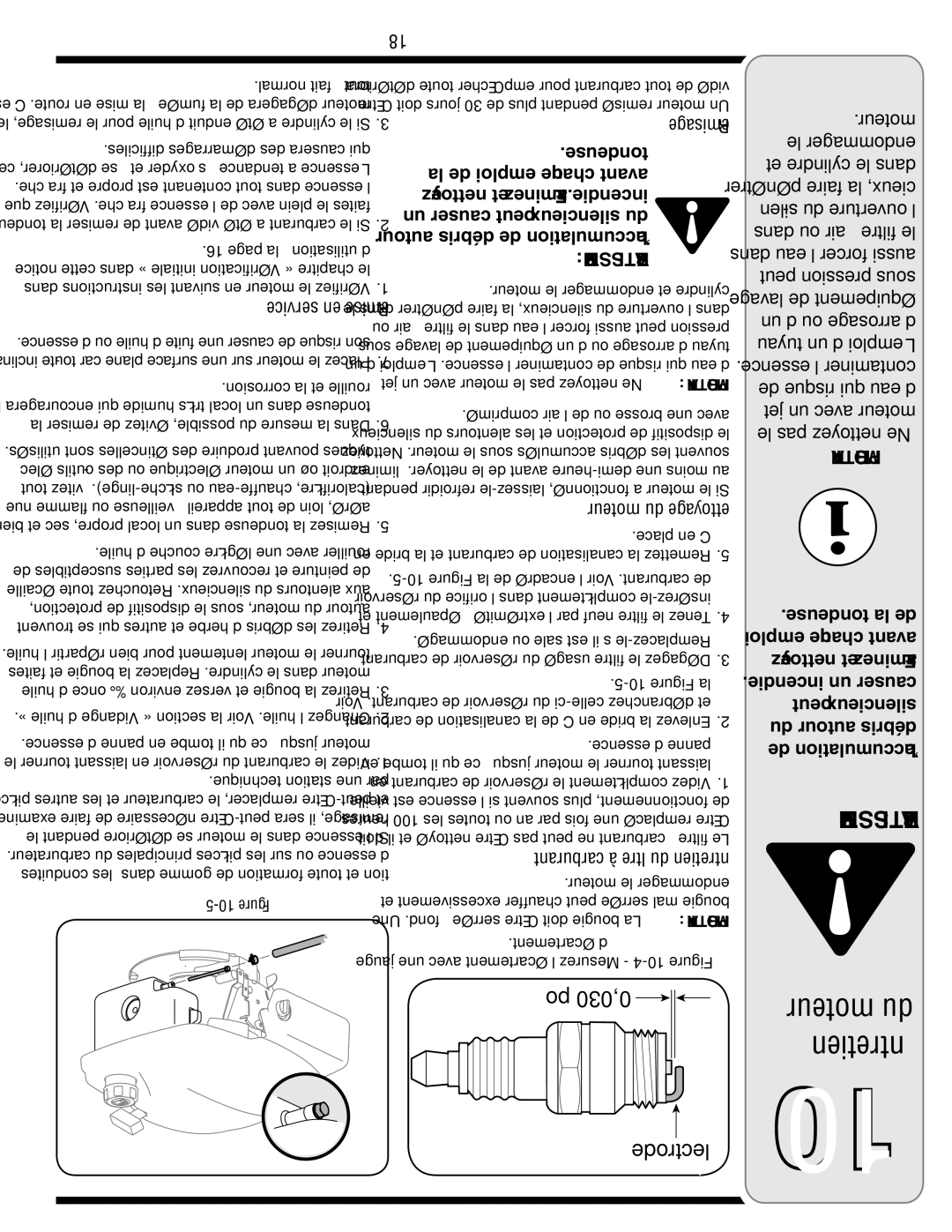 Bolens 18M warranty Service en Remise, Carburant* à filtre du Entretien, Remisage, Moteur du Nettoyage, ’écartement 