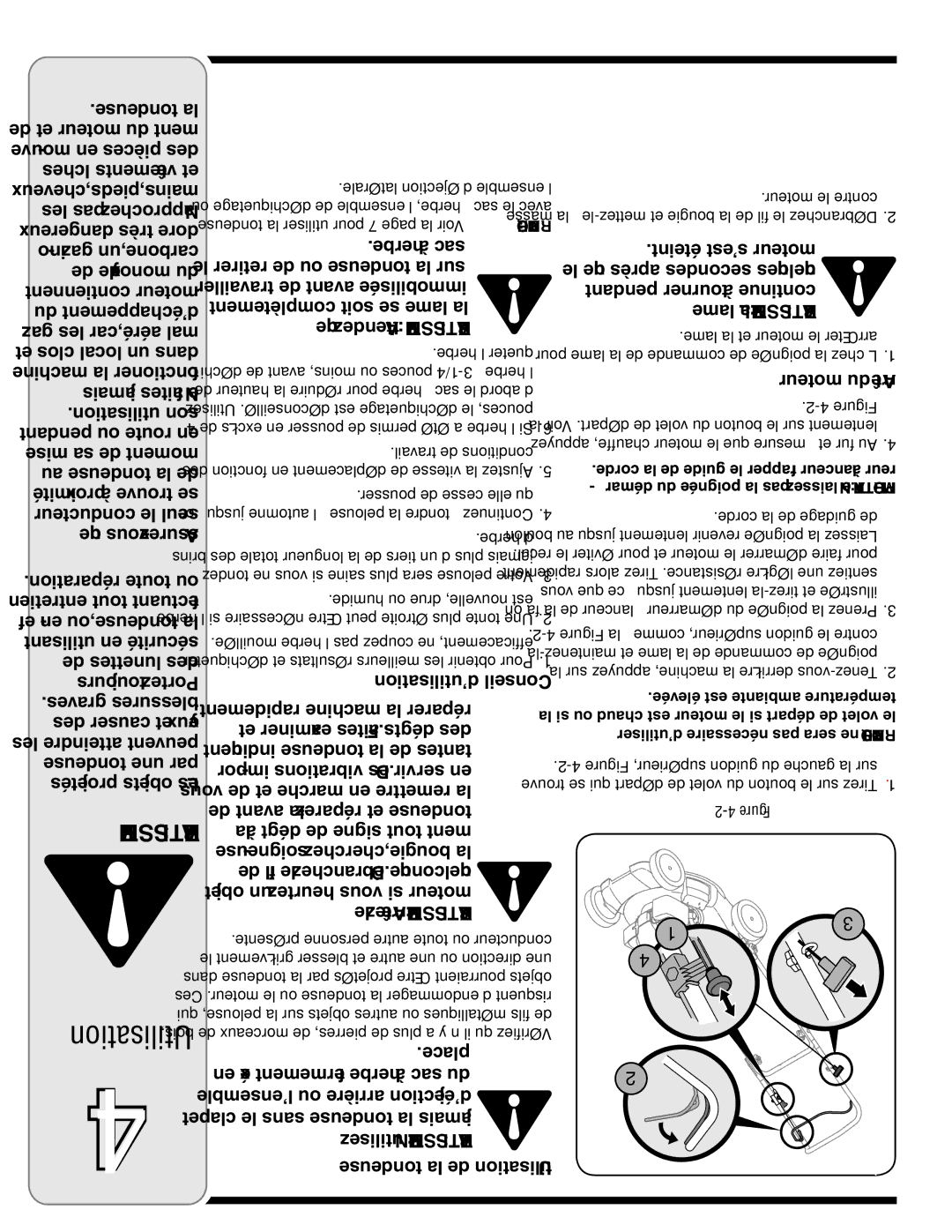 Bolens 18M warranty Utilisation, ’utilisation Conseil 