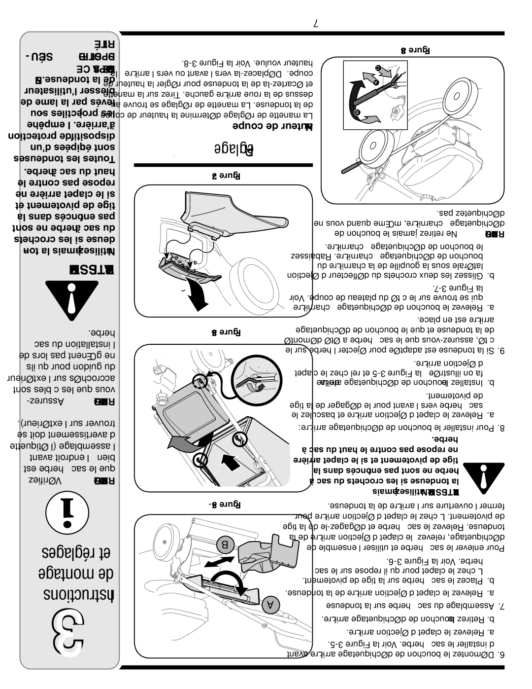 Bolens 18M warranty Réglage, Herbe Sac du haut le contre pas repose ne 