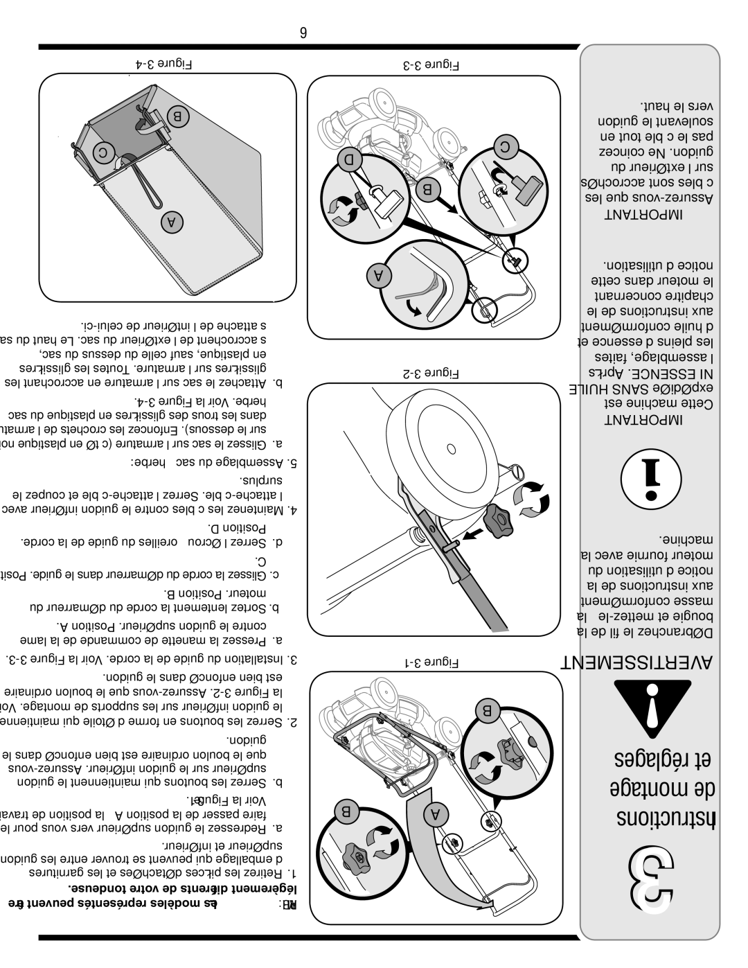 Bolens 18M warranty Figure la Voir .herbe, Guidon 