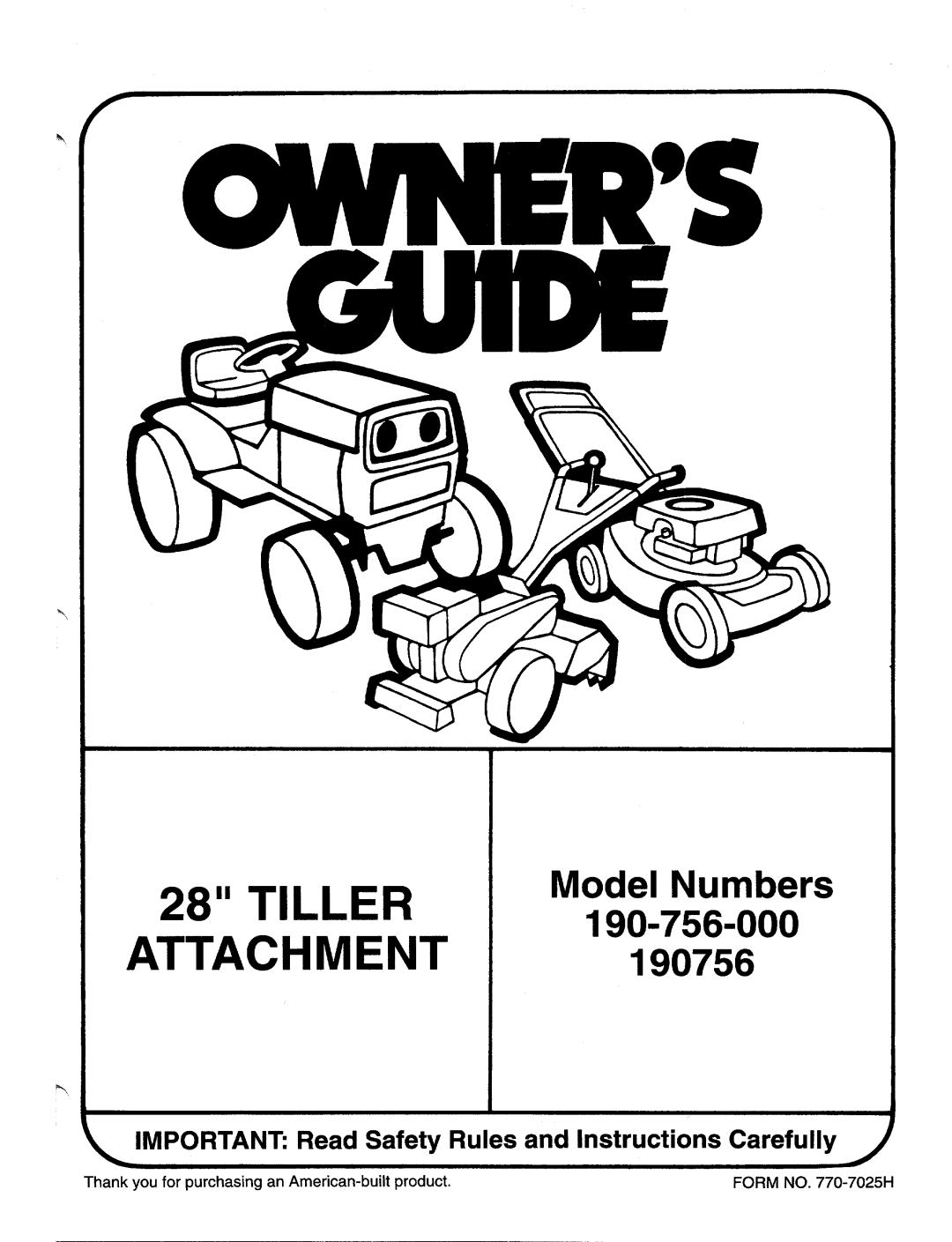 Bolens 190-756-00, 190756 manual 