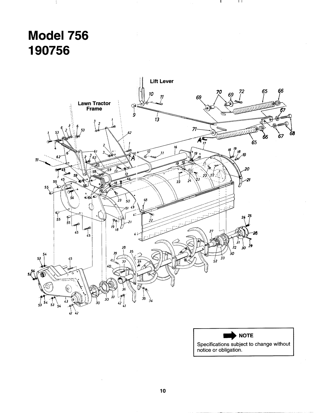 Bolens 190756, 190-756-00 manual 