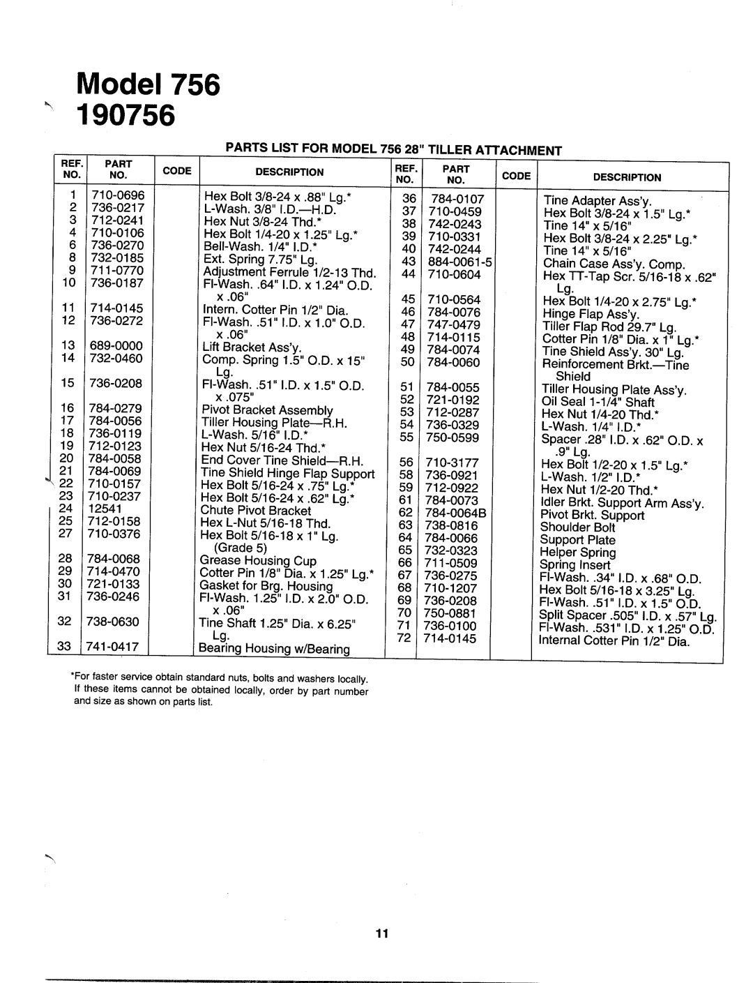 Bolens 190-756-00, 190756 manual 