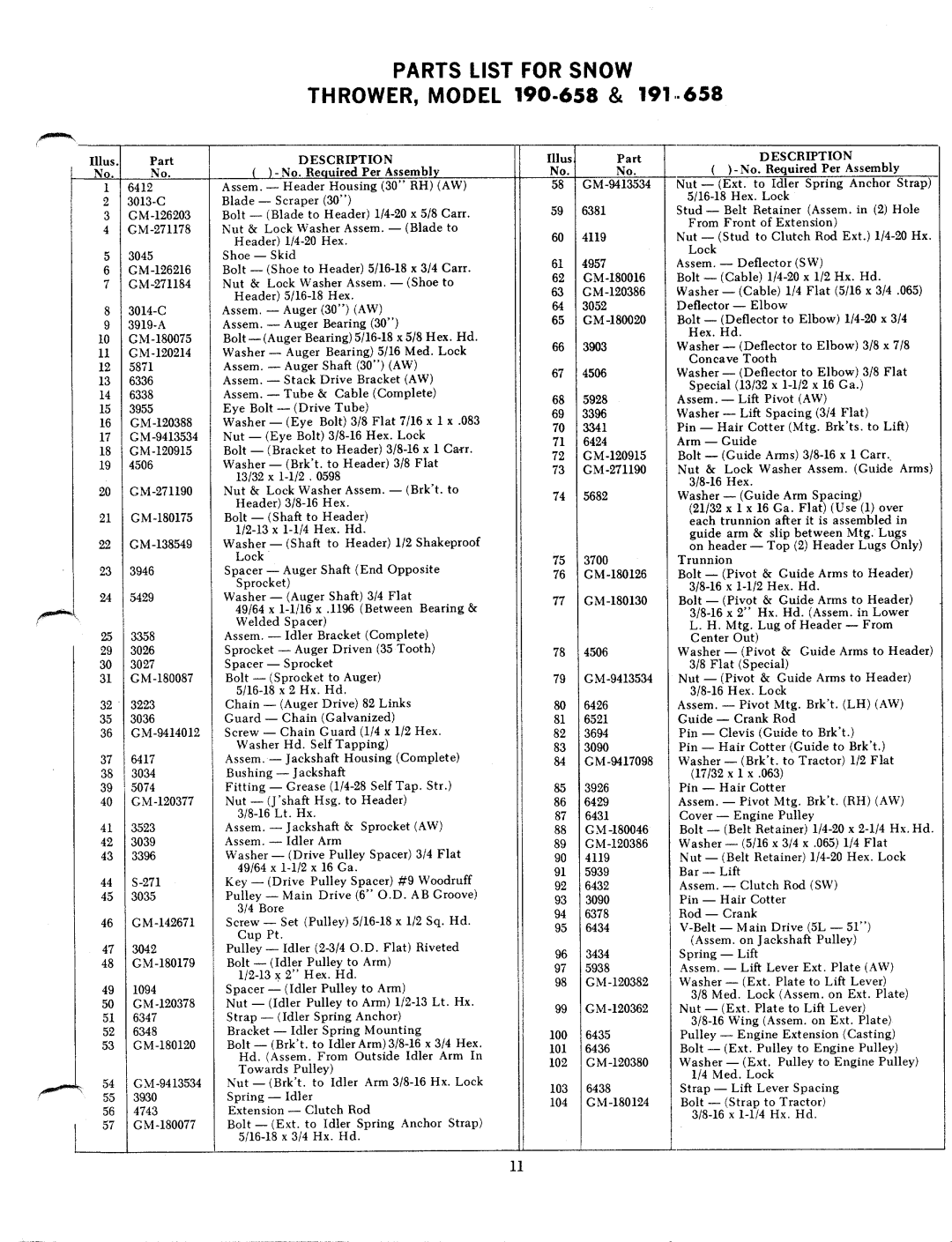 Bolens 190-658, 191-658 manual 