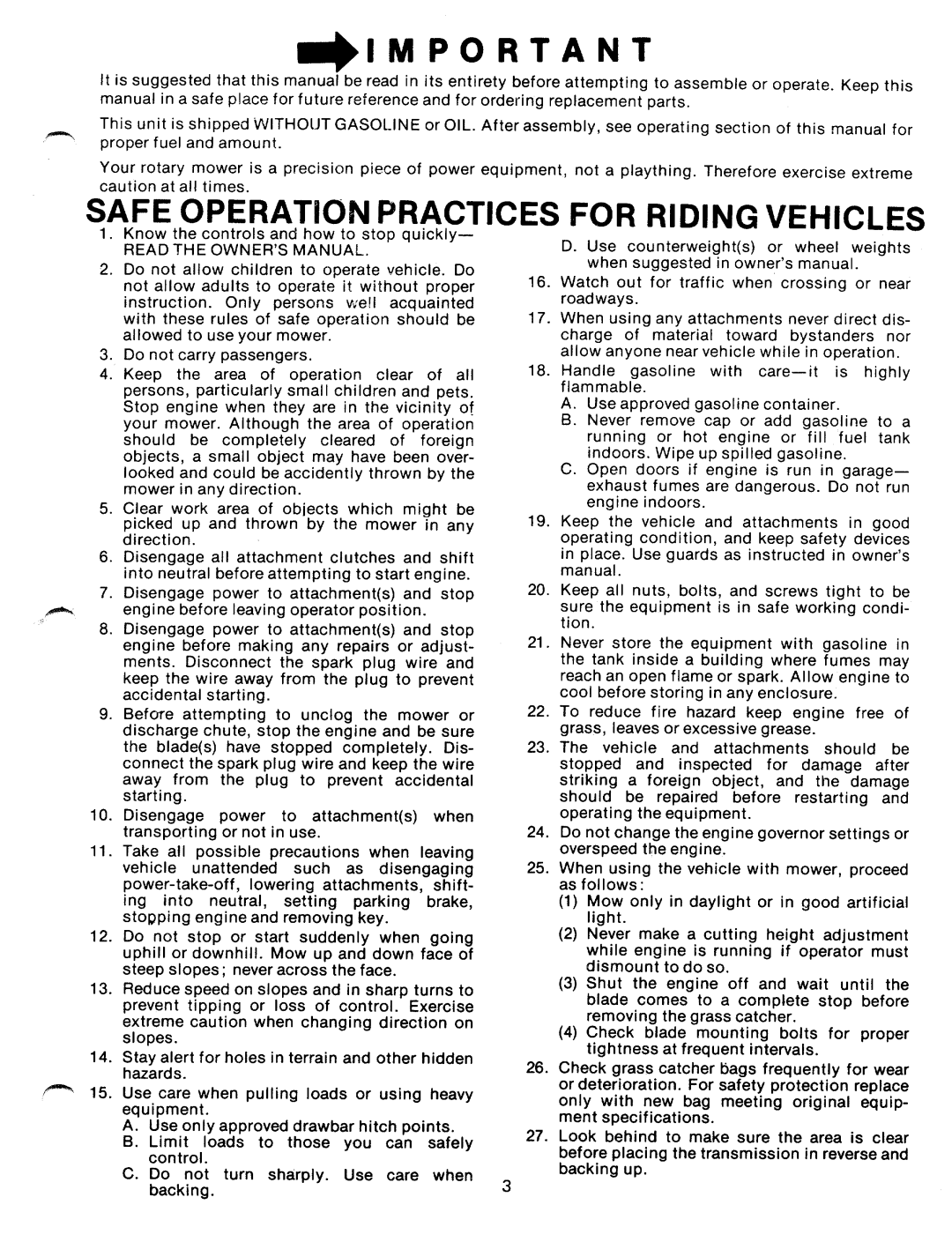 Bolens 198-992A manual 