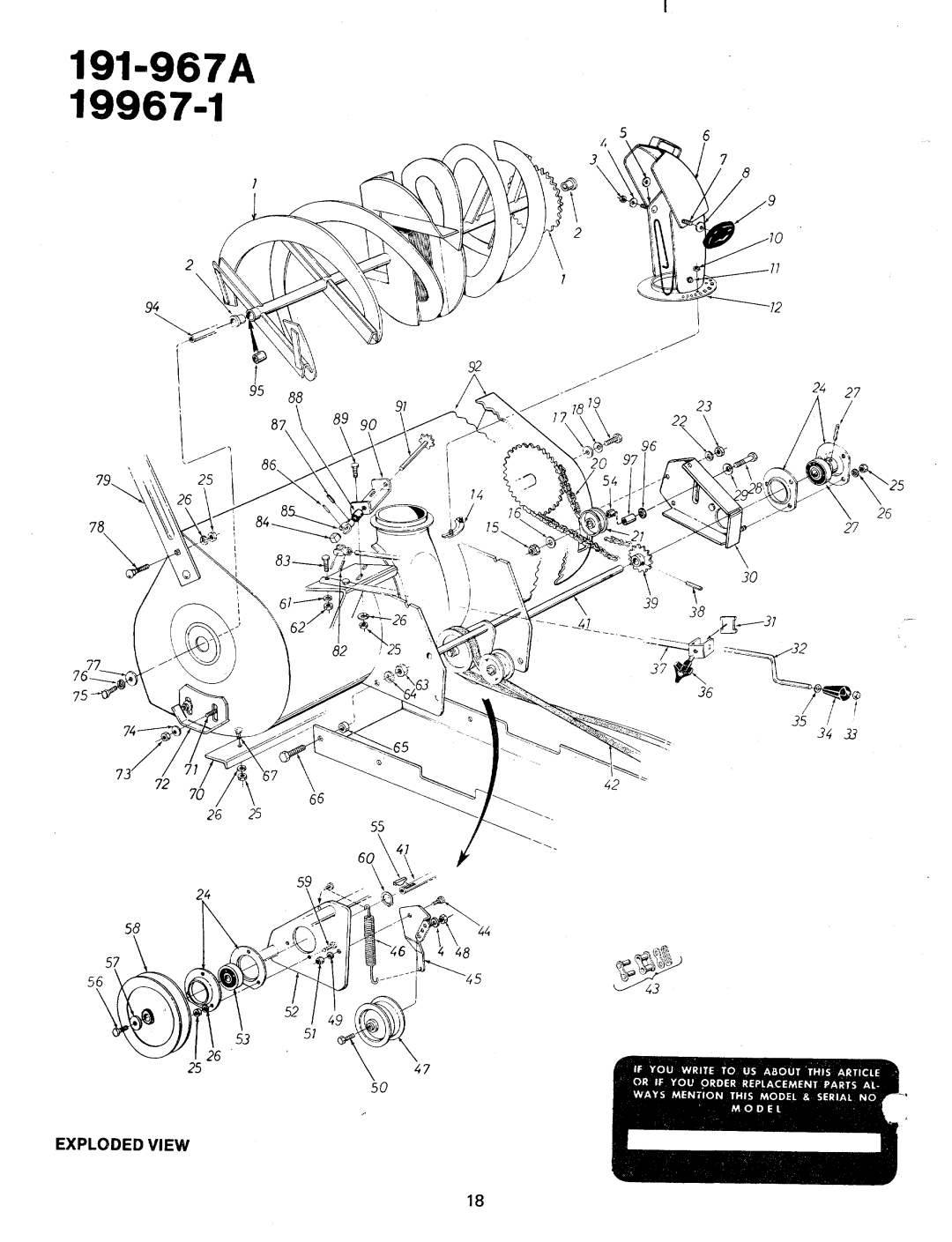 Bolens 191-967 A, 19967-1 manual 