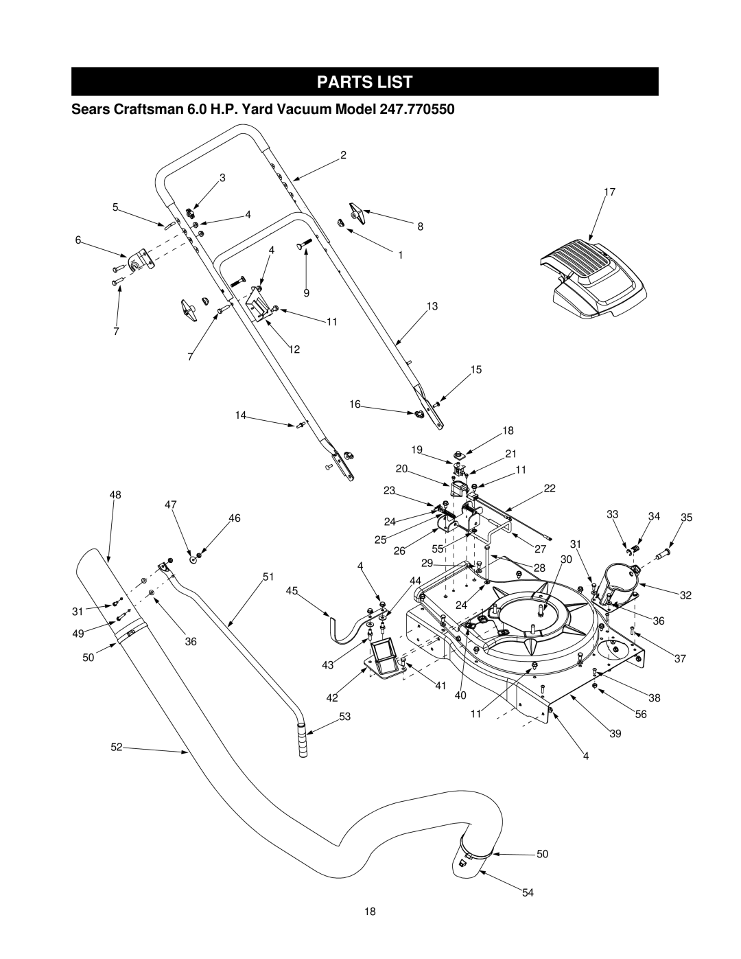 Bolens 247-770550 manual Parts List 