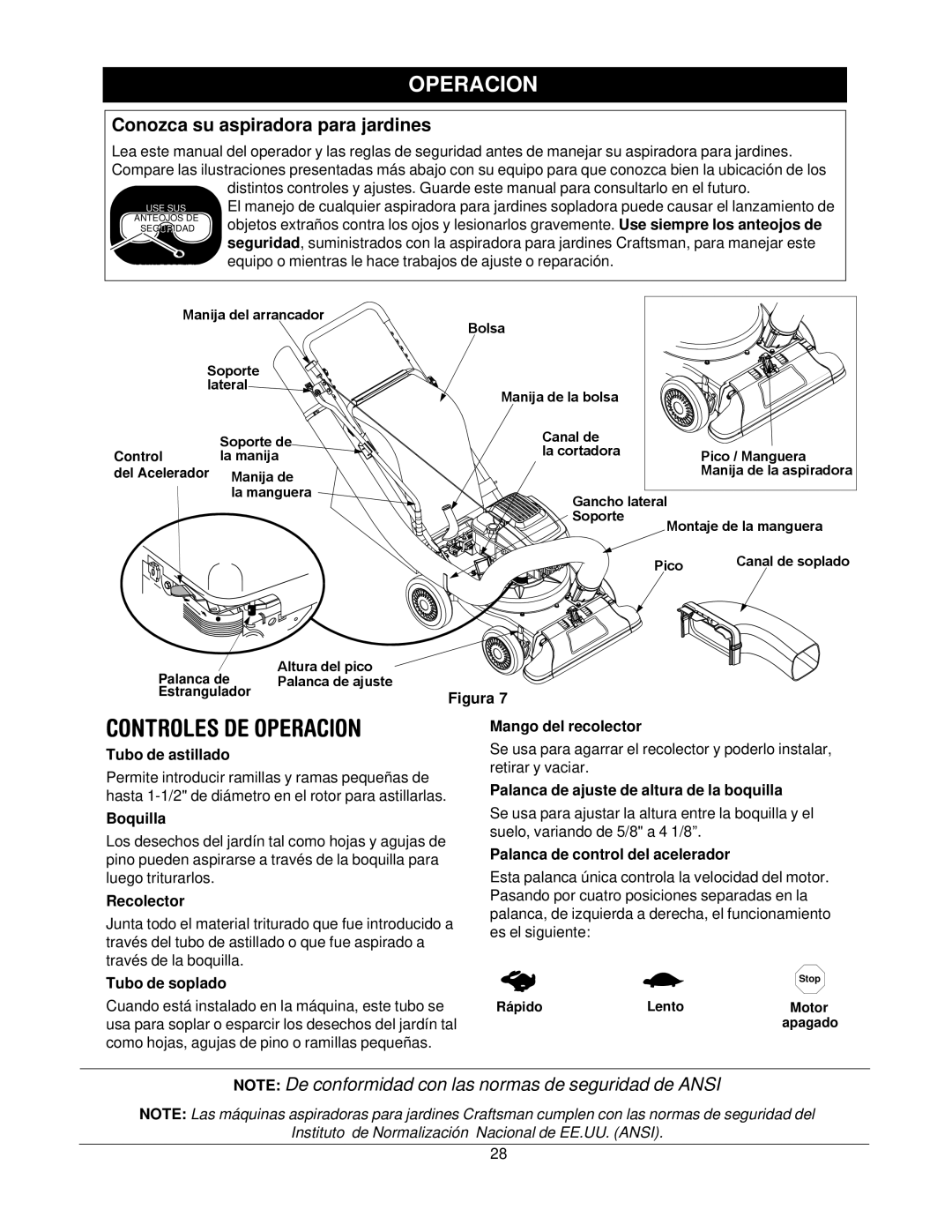 Bolens 247-770550 manual Controles DE Operacion 