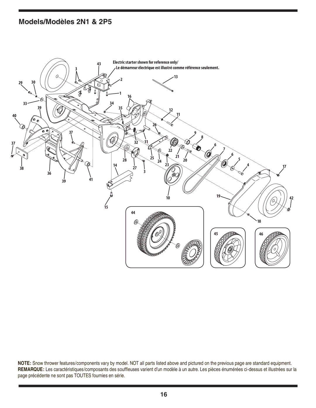 Bolens 2P5, 2N1 warranty 3941 4546 