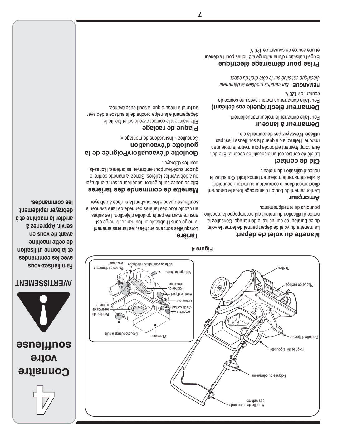 Bolens 2P5, 2N1 warranty Souffleuse votre Connaître, Et machine la arrêter, Apprenez .servir en vous de avant 