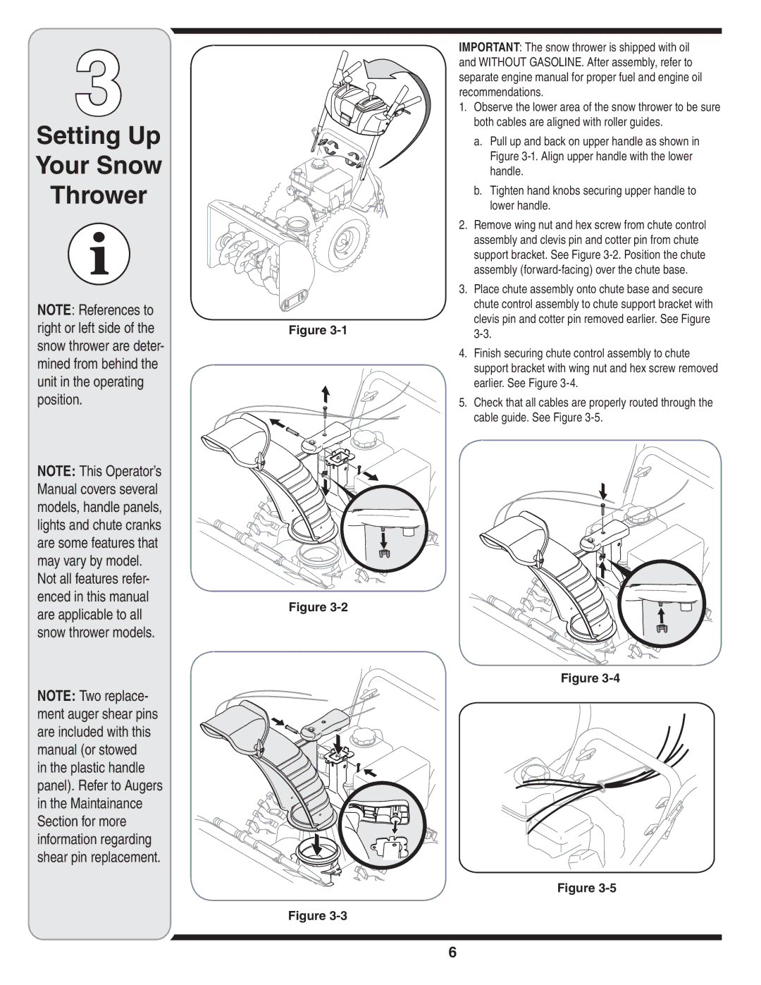 Bolens 31AE6GKF500 warranty Setting Up Your Snow Thrower 