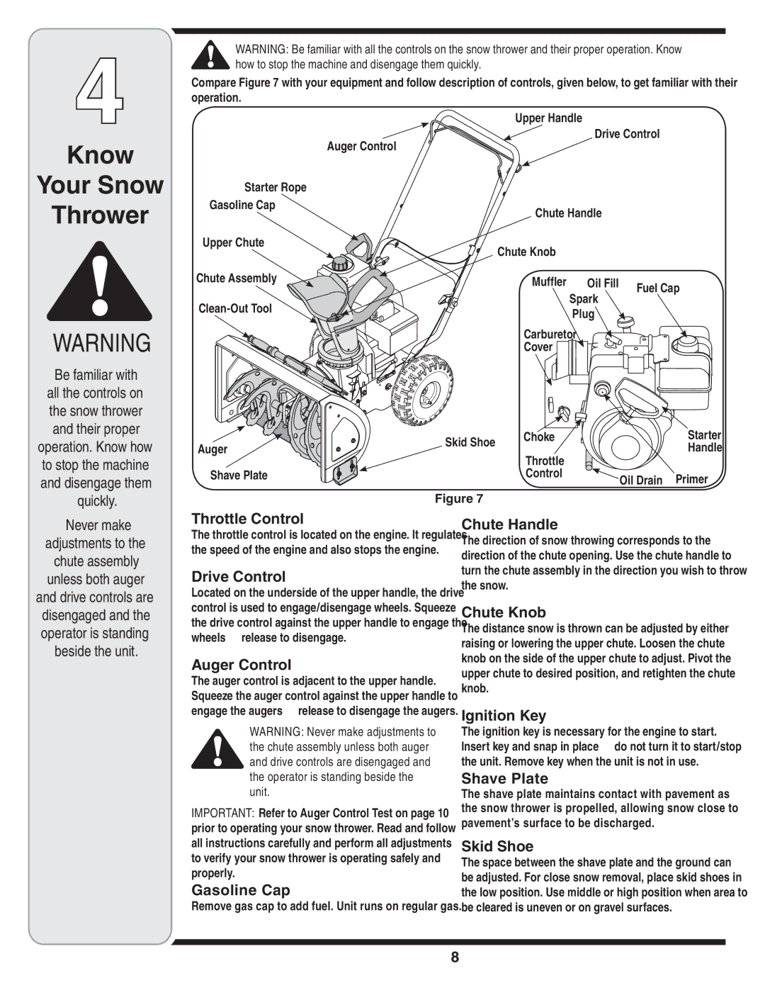 Bolens 3BA, 3AA warranty Know Your Snow Thrower 