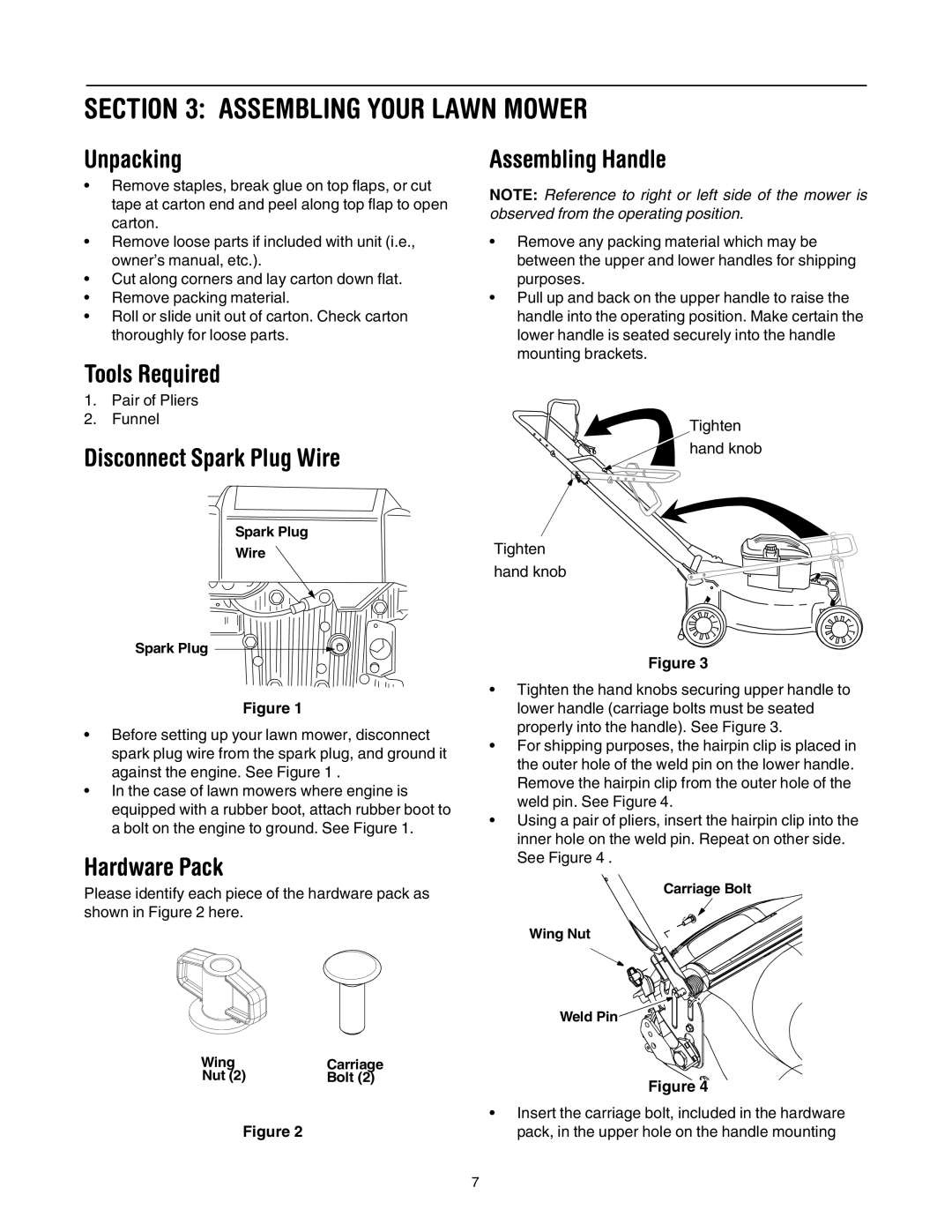 Bolens 416 manual Assembling Your Lawn Mower 