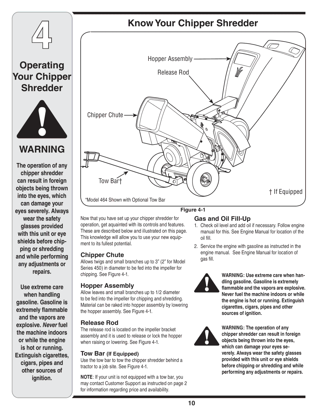 Bolens 460 Series, 450 Series warranty Operating Your Chipper Shredder, Know Your Chipper Shredder 