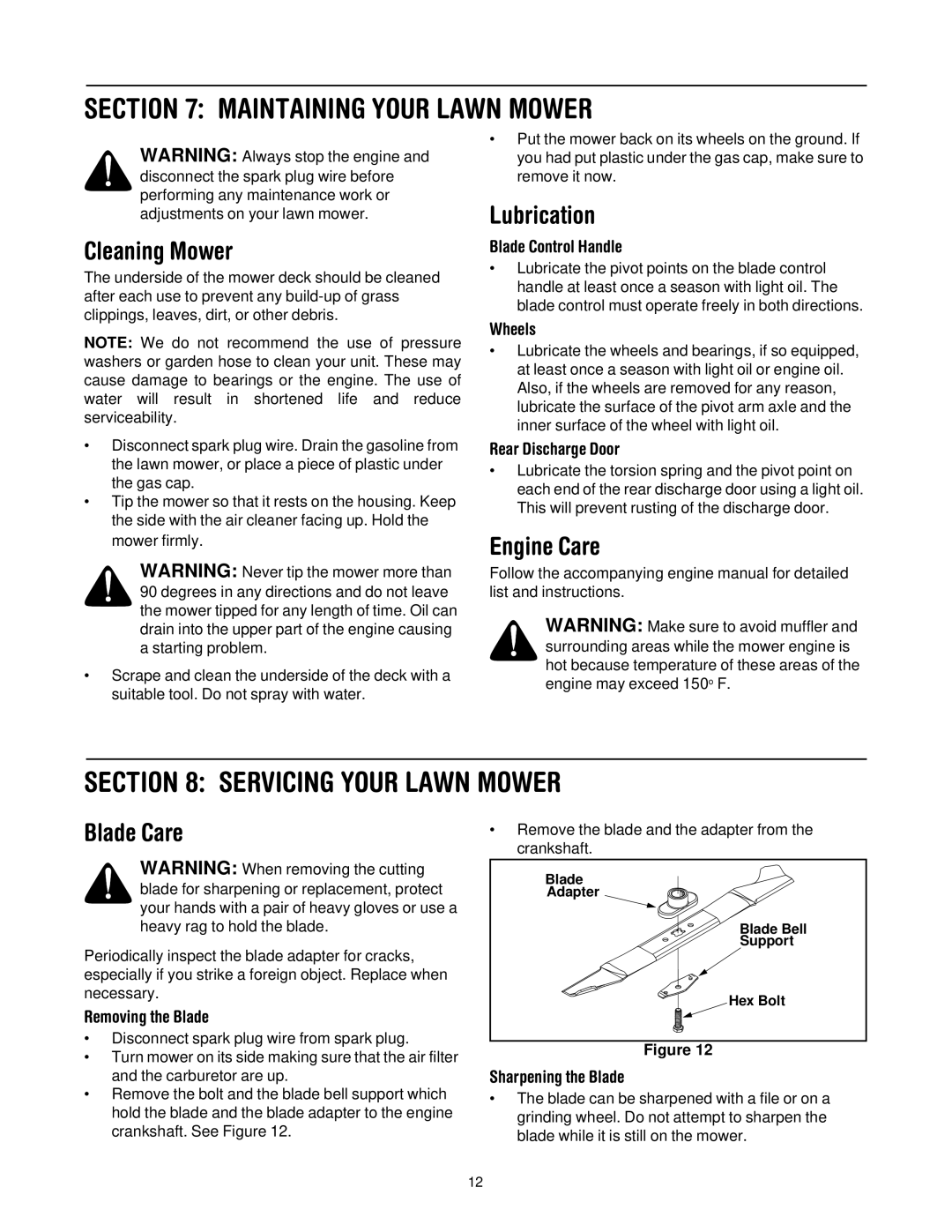 Bolens 546 manual Maintaining Your Lawn Mower, Servicing Your Lawn Mower 