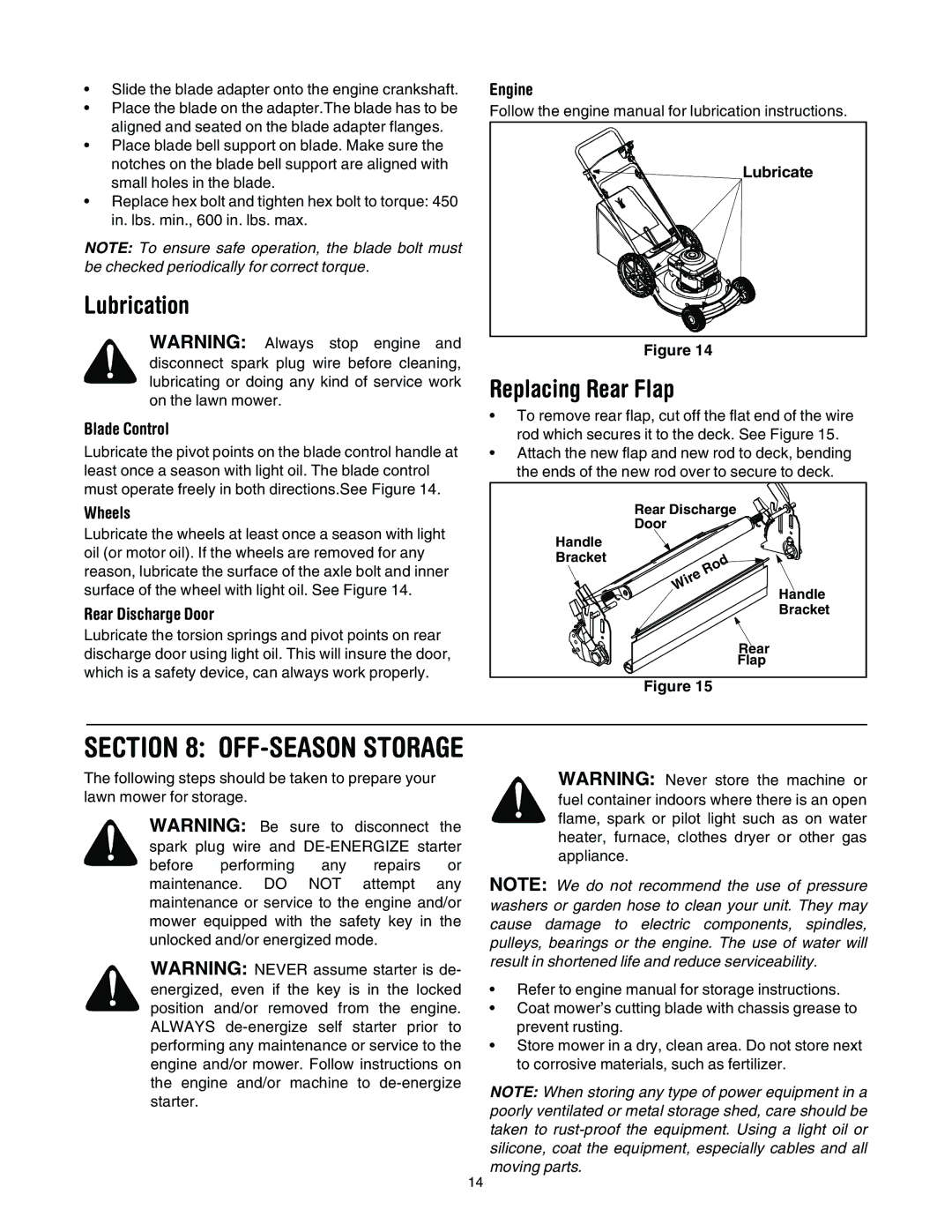 Bolens 589 manual Lubrication, Replacing Rear Flap 