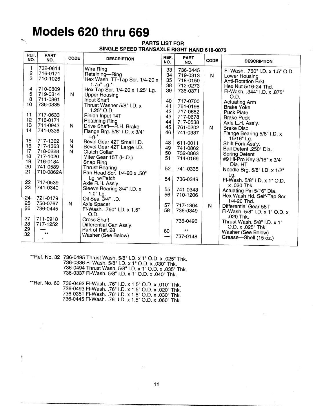 Bolens 620 thru 669 manual 