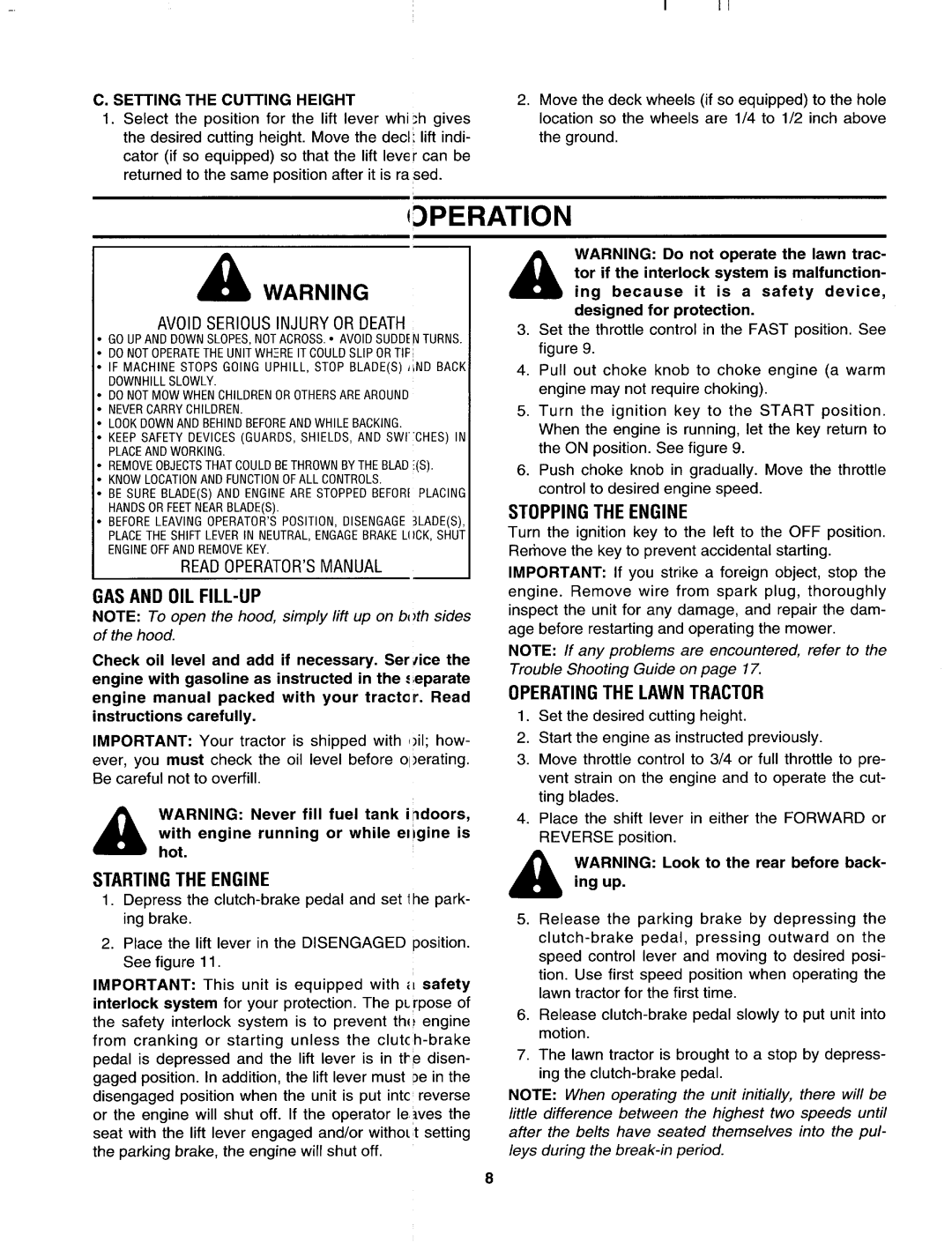 Bolens 660 Thru 679 manual 