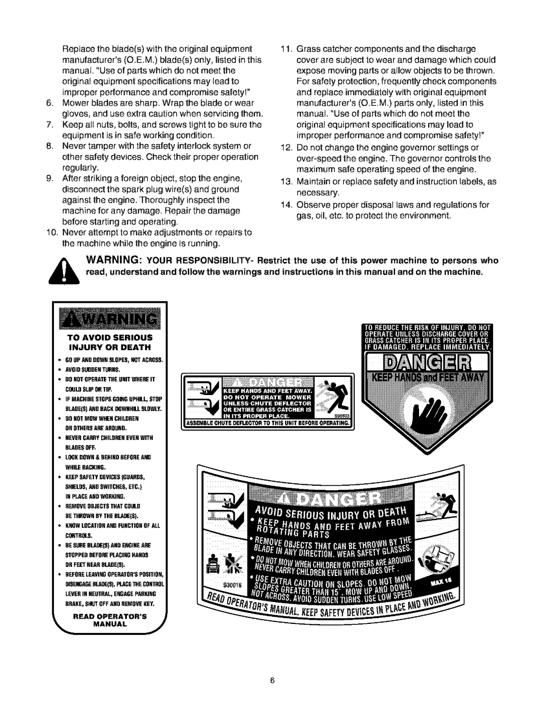 Bolens 660 manual Improperperformanceandcompromisesafety 