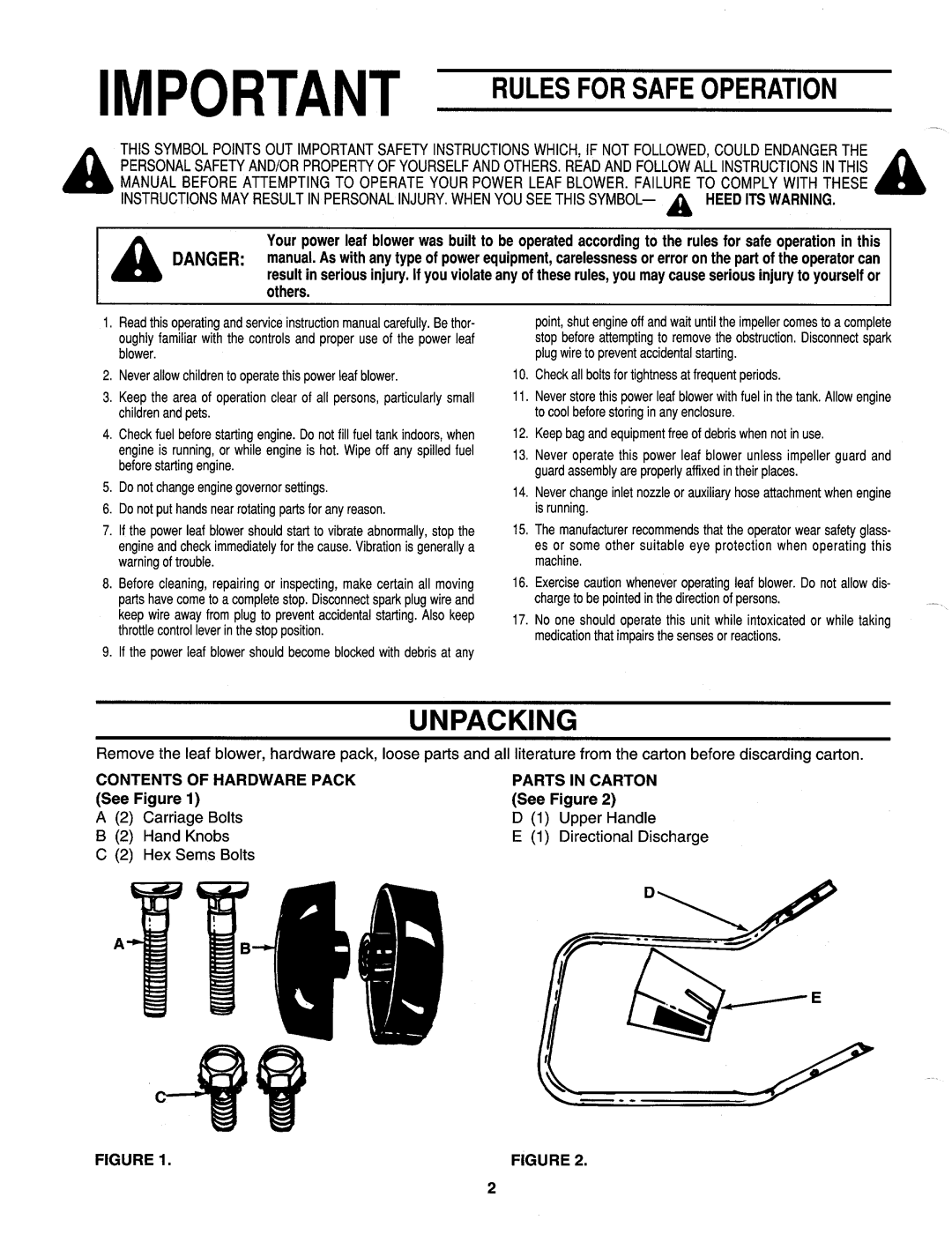 Bolens 692 and 693 manual 