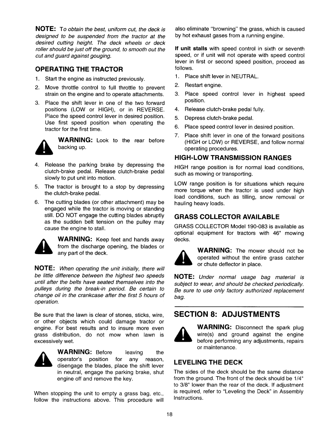 Bolens 820 thru 829 manual 