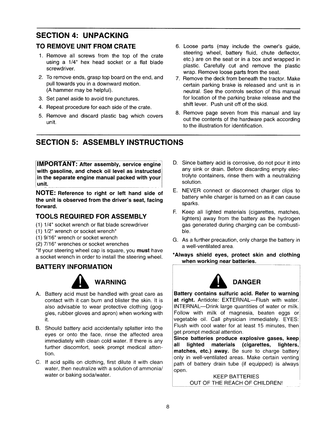 Bolens 820 thru 829 manual 