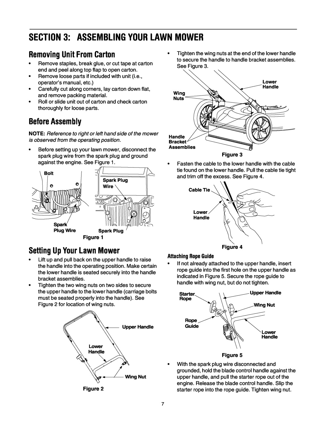 Bolens 84 manual Assembling Your Lawn Mower, Removing Unit From Carton, Before Assembly, Setting Up Your Lawn Mower 