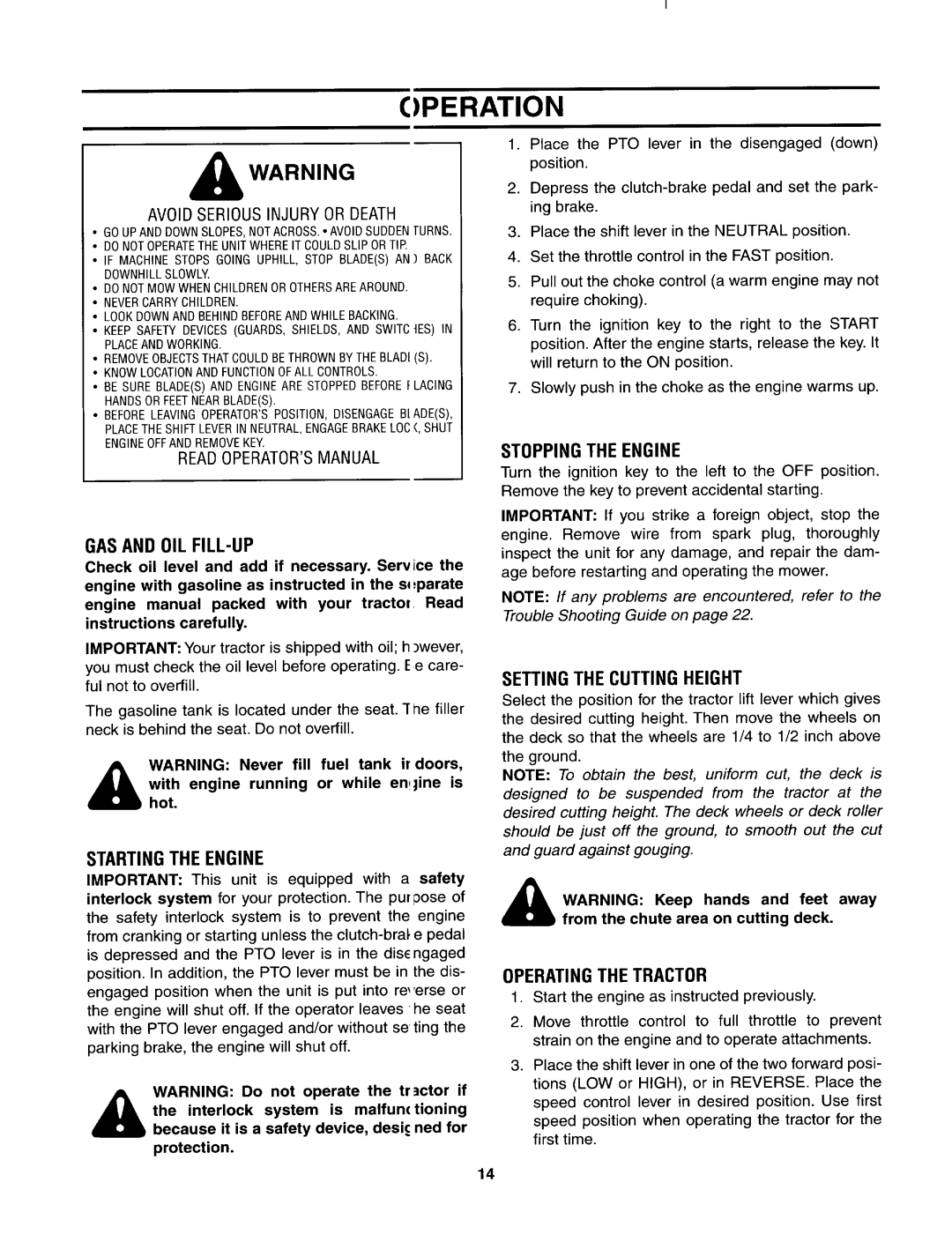 Bolens 840 thru 849 manual 